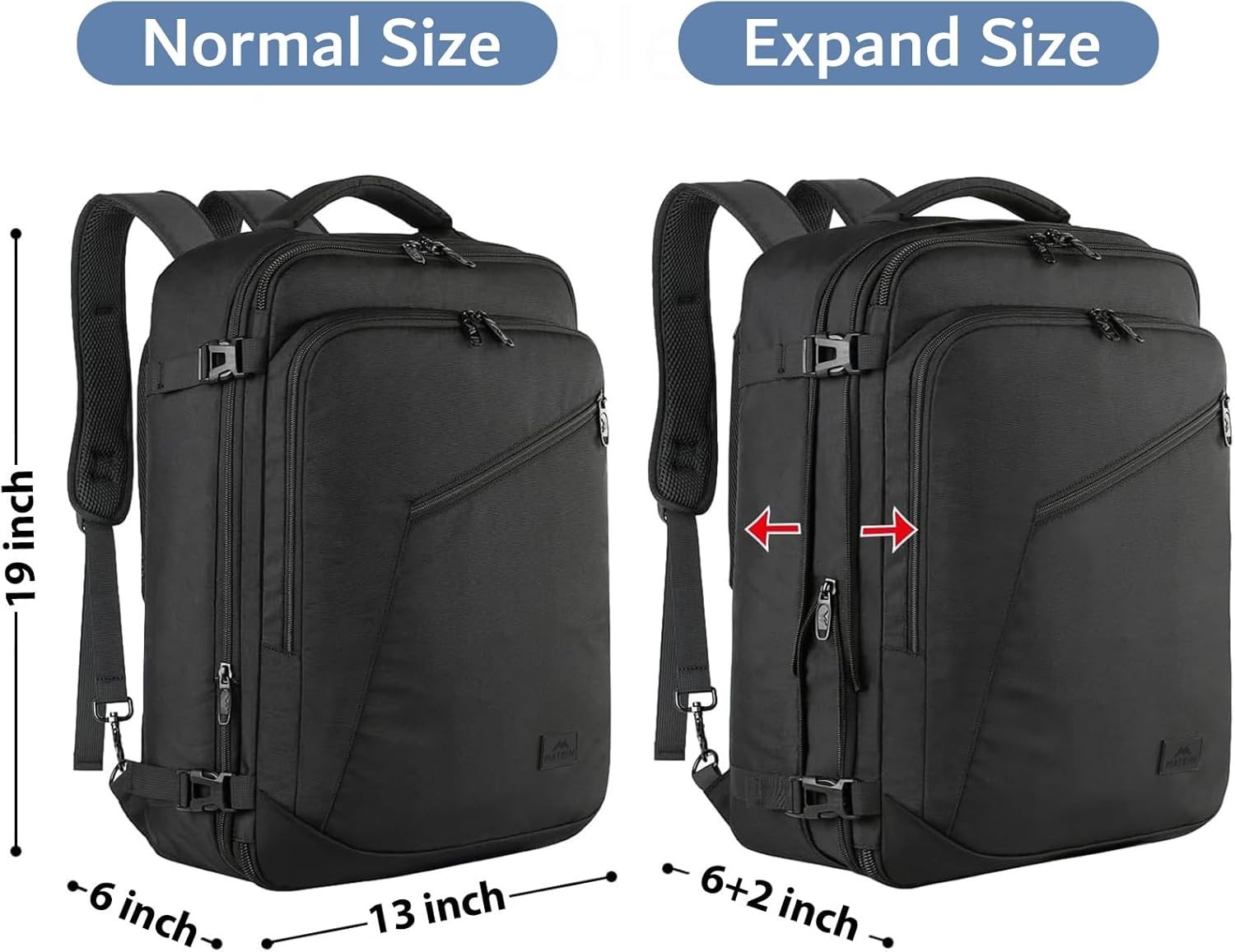 Carry On Backpack Water Resistant Lightweight Travel Bag 40L for Men Women