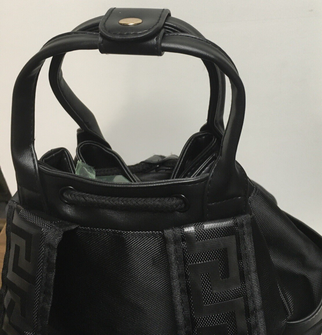 Versace Parfums Bag Backpack/ Black Drawstring Perfumes Duffle Overnight new