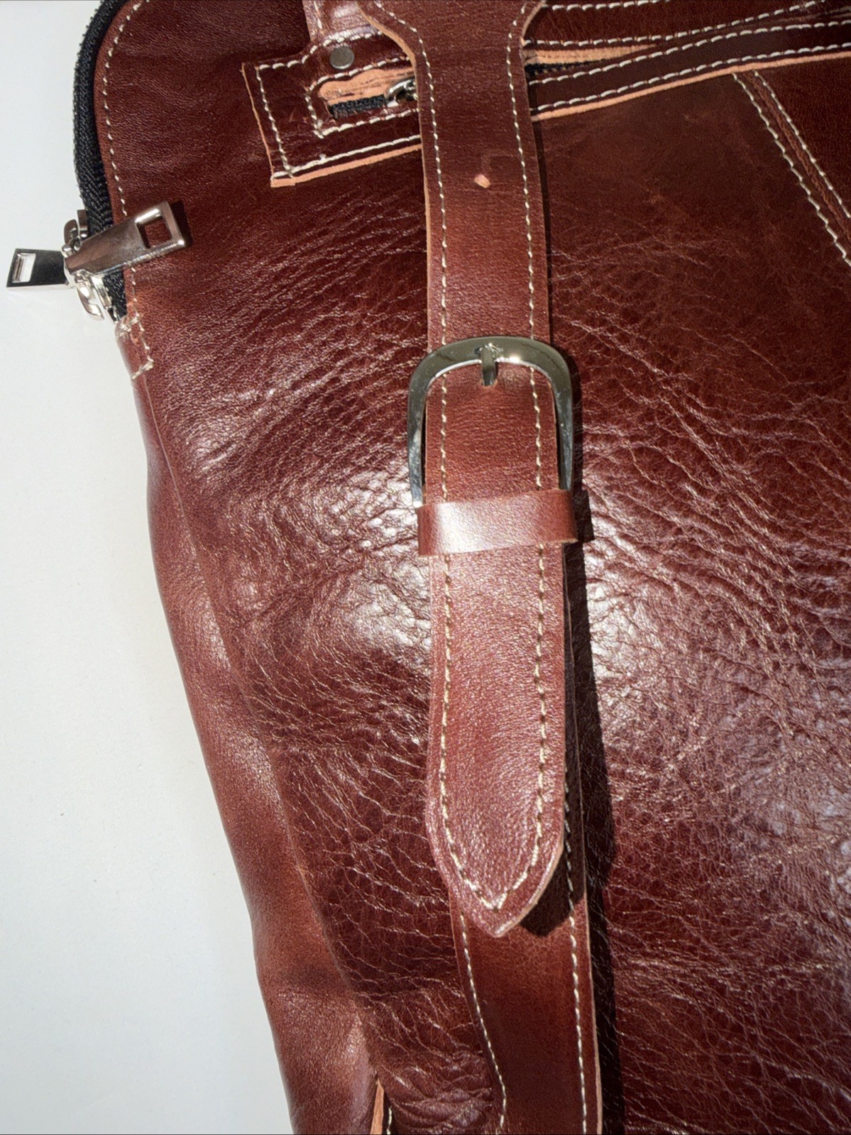Vintage Full Grain Leather Backpack Brown Handmade Vietnam Laptop Travel Bag