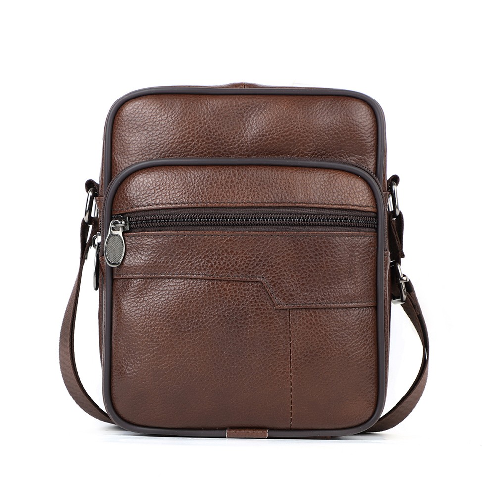 Men’s Vintage Genuine Leather Crossbody Sling Bag Retro Shoulder Messenger Bag
