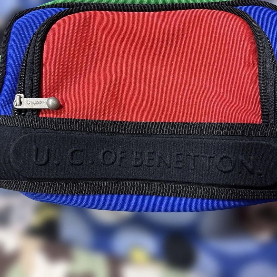 Vintage 1990s Benetton Shoulder Bag Multicolor Crossbody UCB Logo Japan Rare