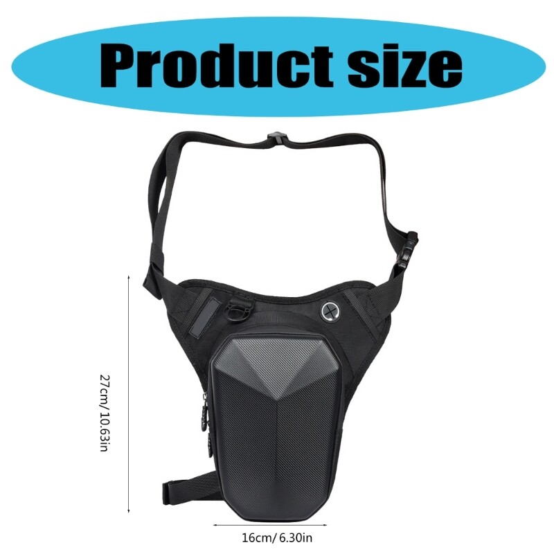 Motorcycle Drop Leg Bag, PU Leather&Polyester Hip Pack For Bikers, Unisex Design