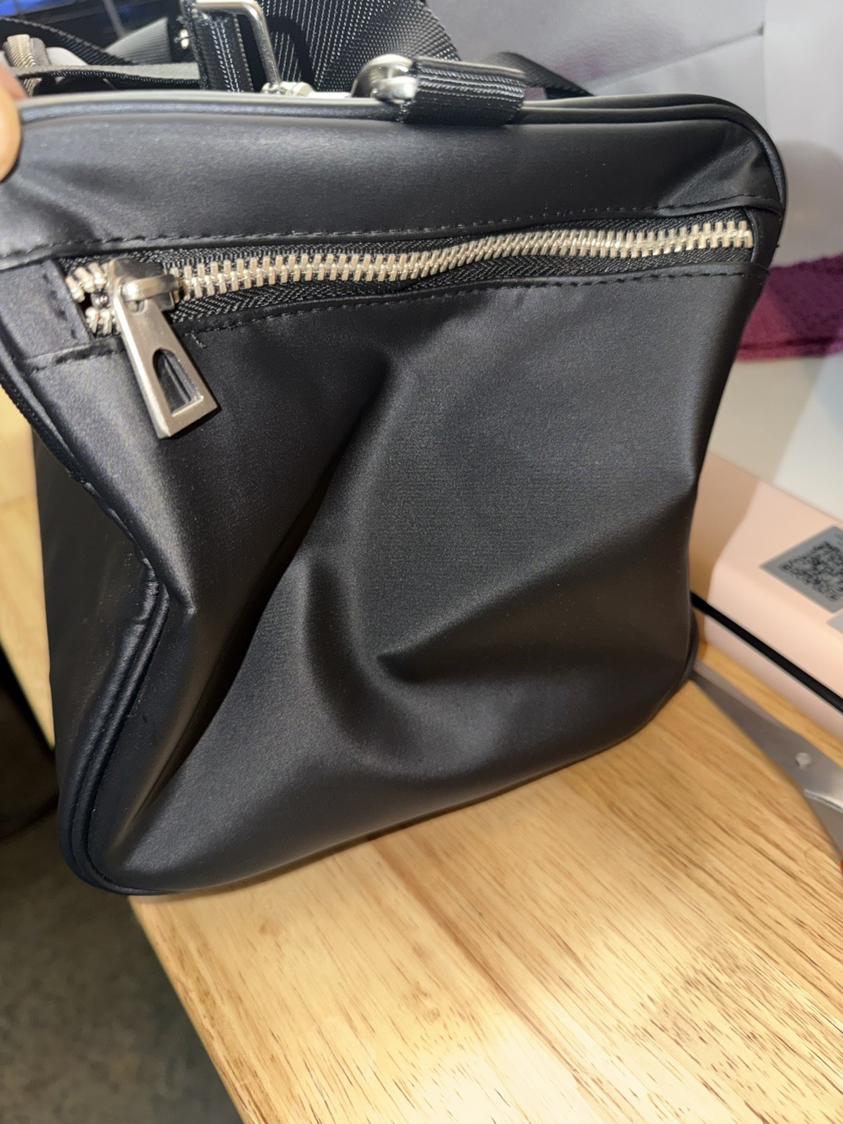 Versace Fragrances Black Duffle with Silver Tone Zipper Travel Overnight Gym Bag