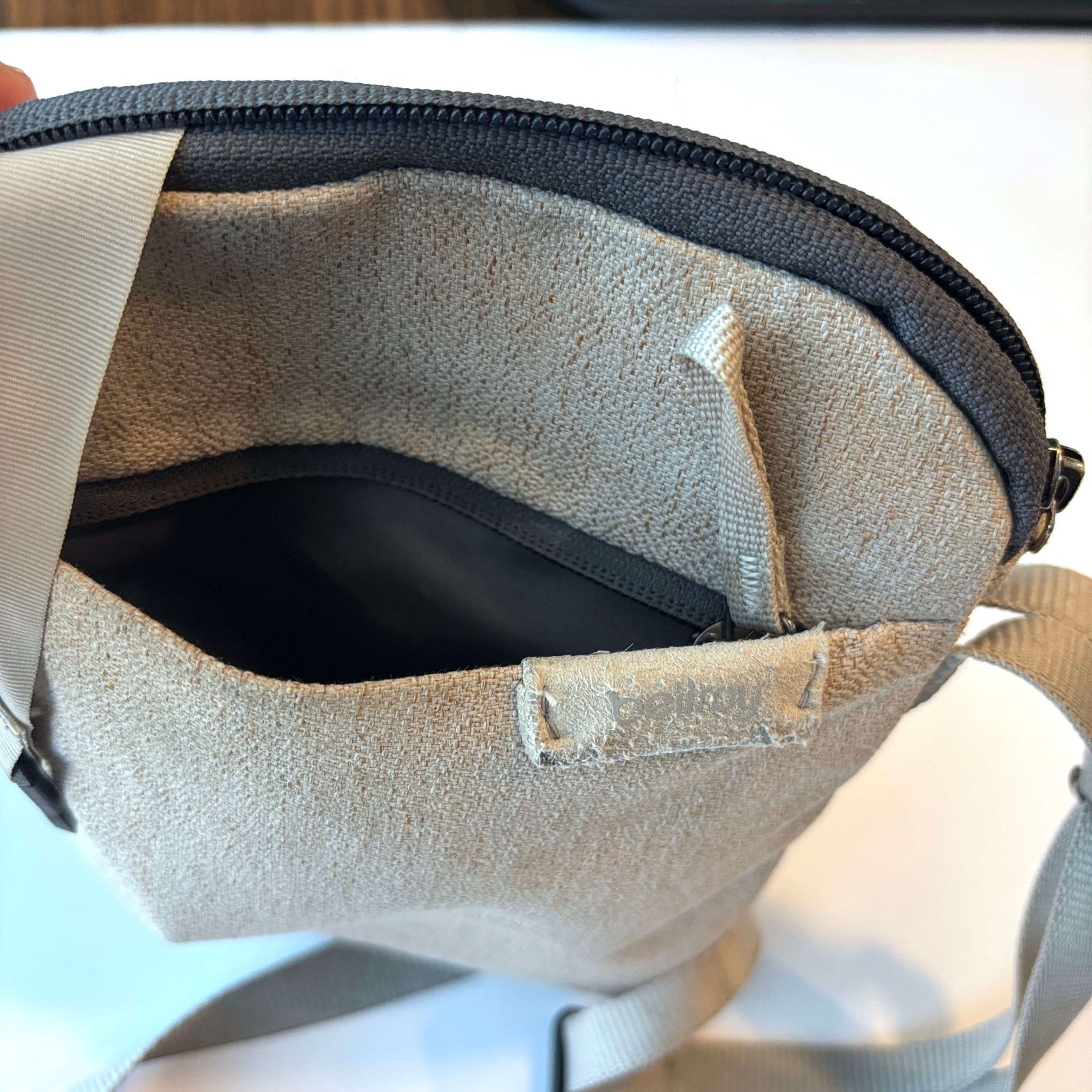 Bellroy City Pouch Slim Sling Everyday Travel Bag Khaki Tan Canvas Small EDC