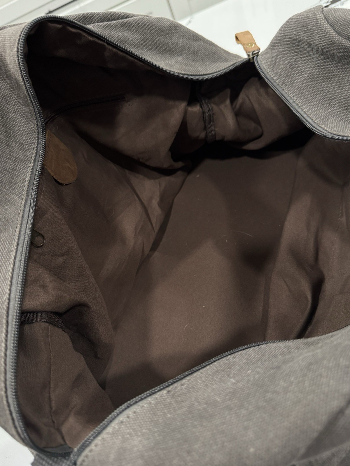 Muchuan Canvas Messenger Duffel Bag Gray Travel Tote w/ Pockets 24x14x7