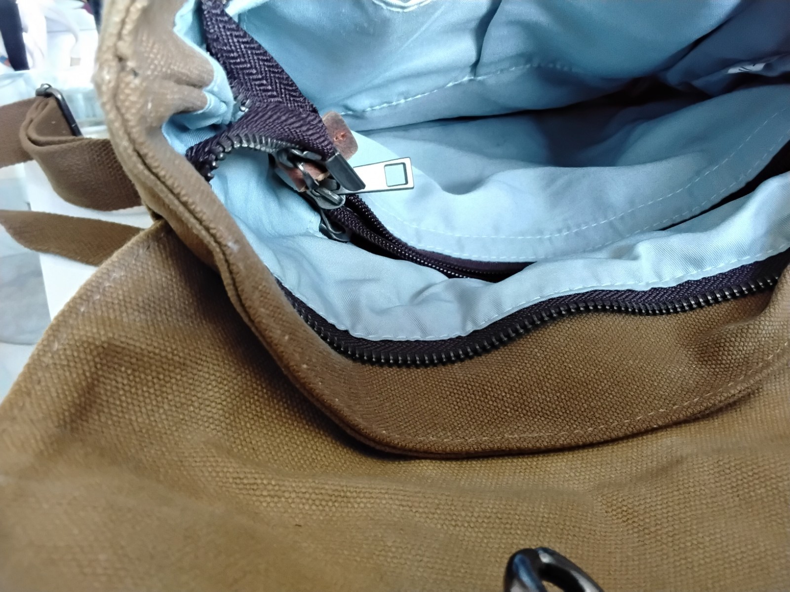 Hillside Heavy Cotton Canvas Twill & Leather Back Pack by TSD Snaps & Pockets