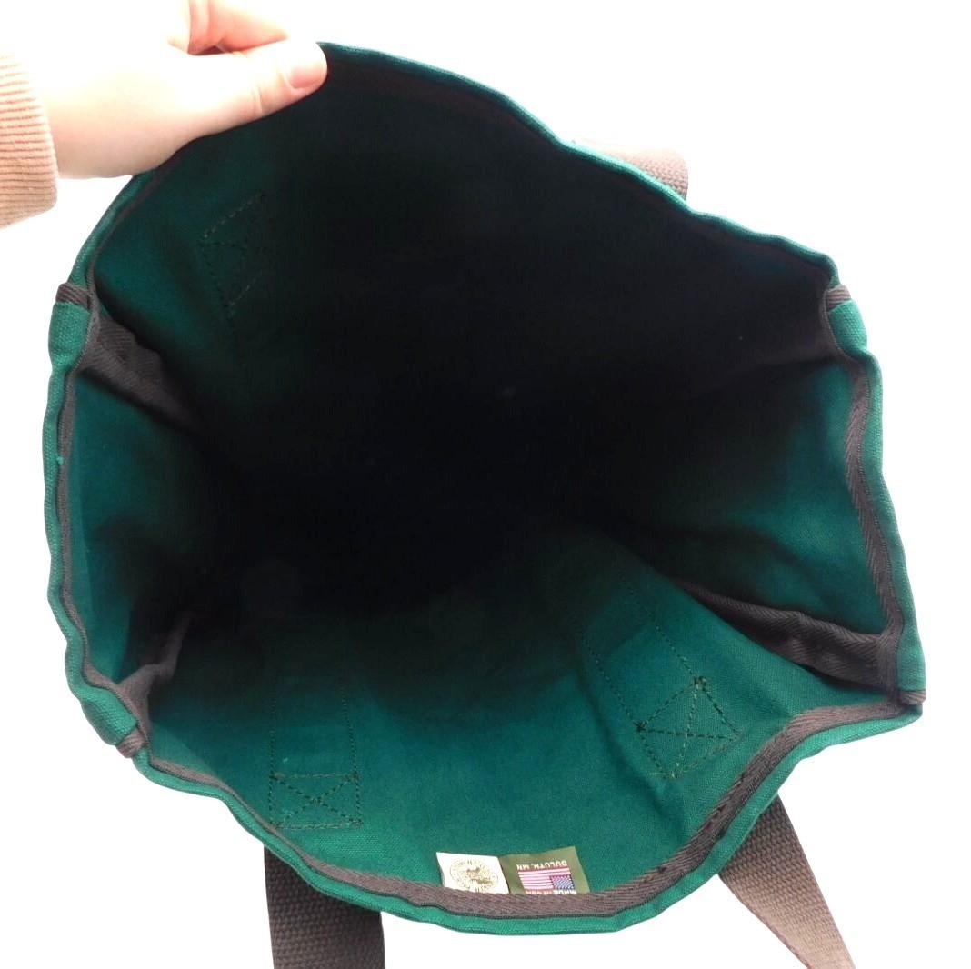 Duluth Pack Green Canvas Tote Bag Made in USA Minnesota