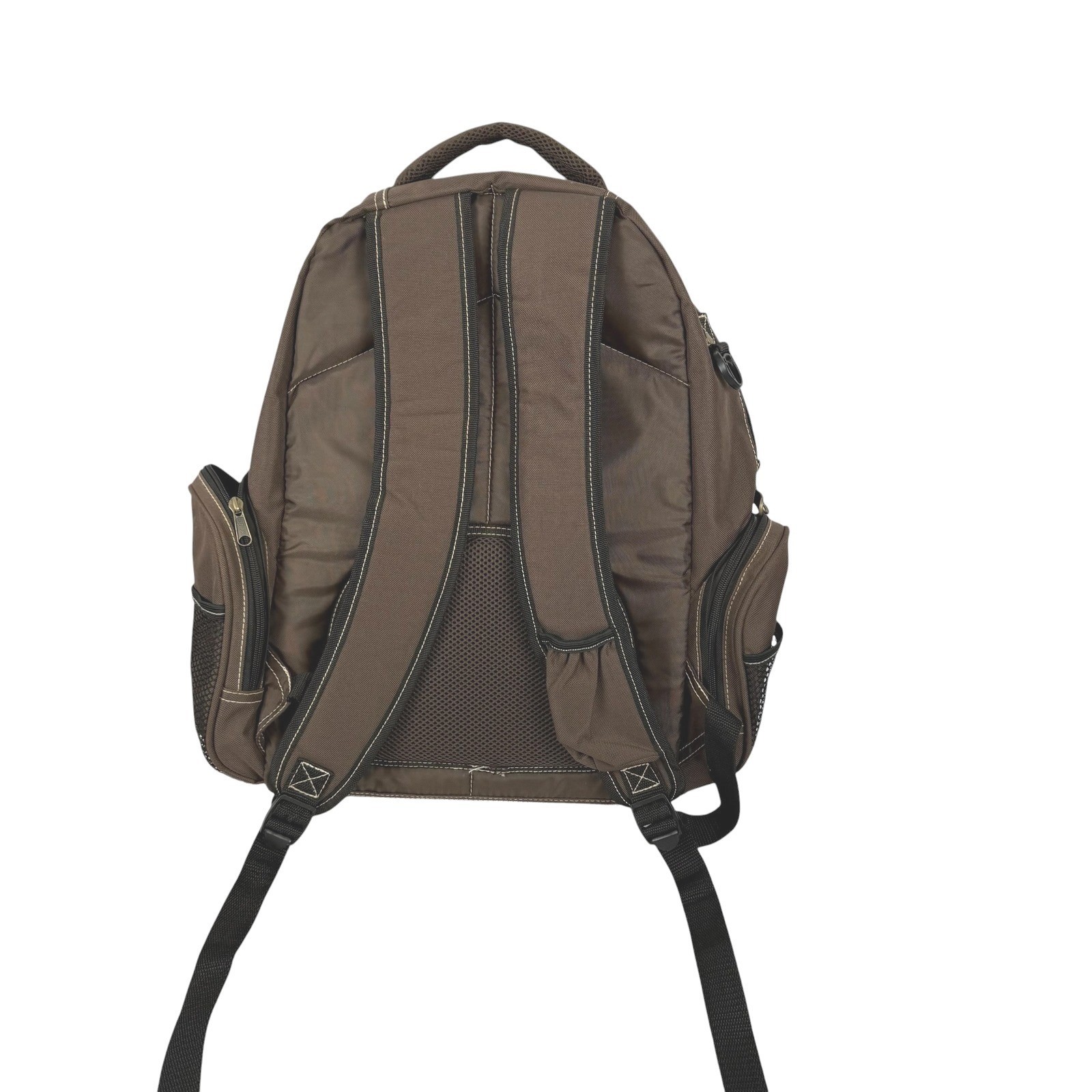 Eastsport Backpack Brown Canvas Multi-Pocket Bungee School Bag 112350WM