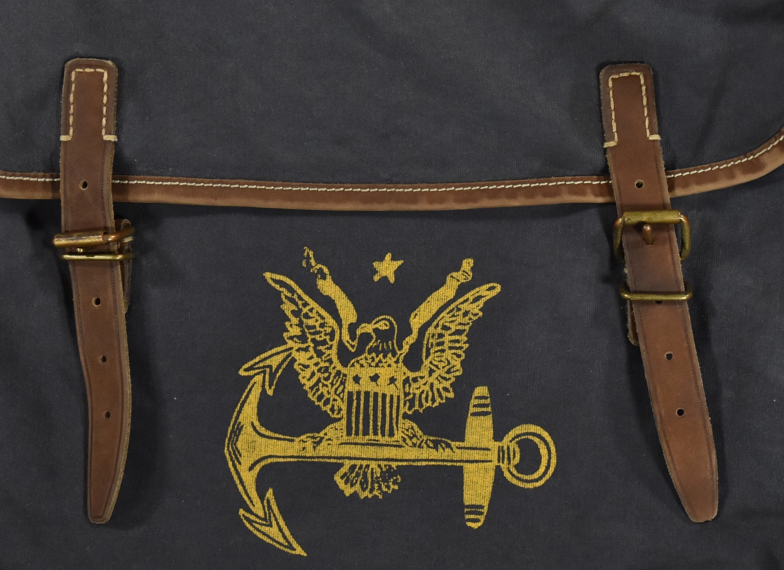 Ralph Lauren RRL Vintage Distressed Canvas Leather Nautical Messenger Bag New
