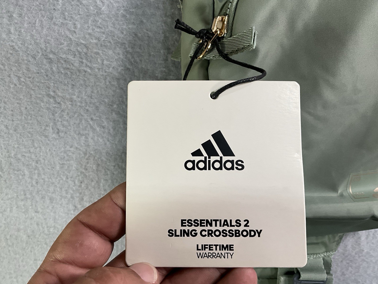 Adidas Essentials 2 Sling Crossbody Bag Silver Green NWT One Size LP9767