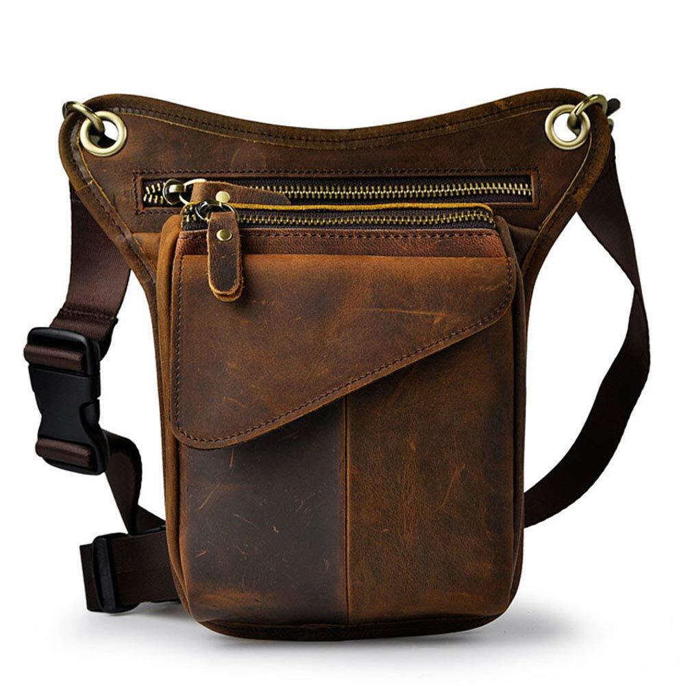 Vintage Leather Waist Pack Drop Leg Bag for Men Women Belt Fanny Pack Me…