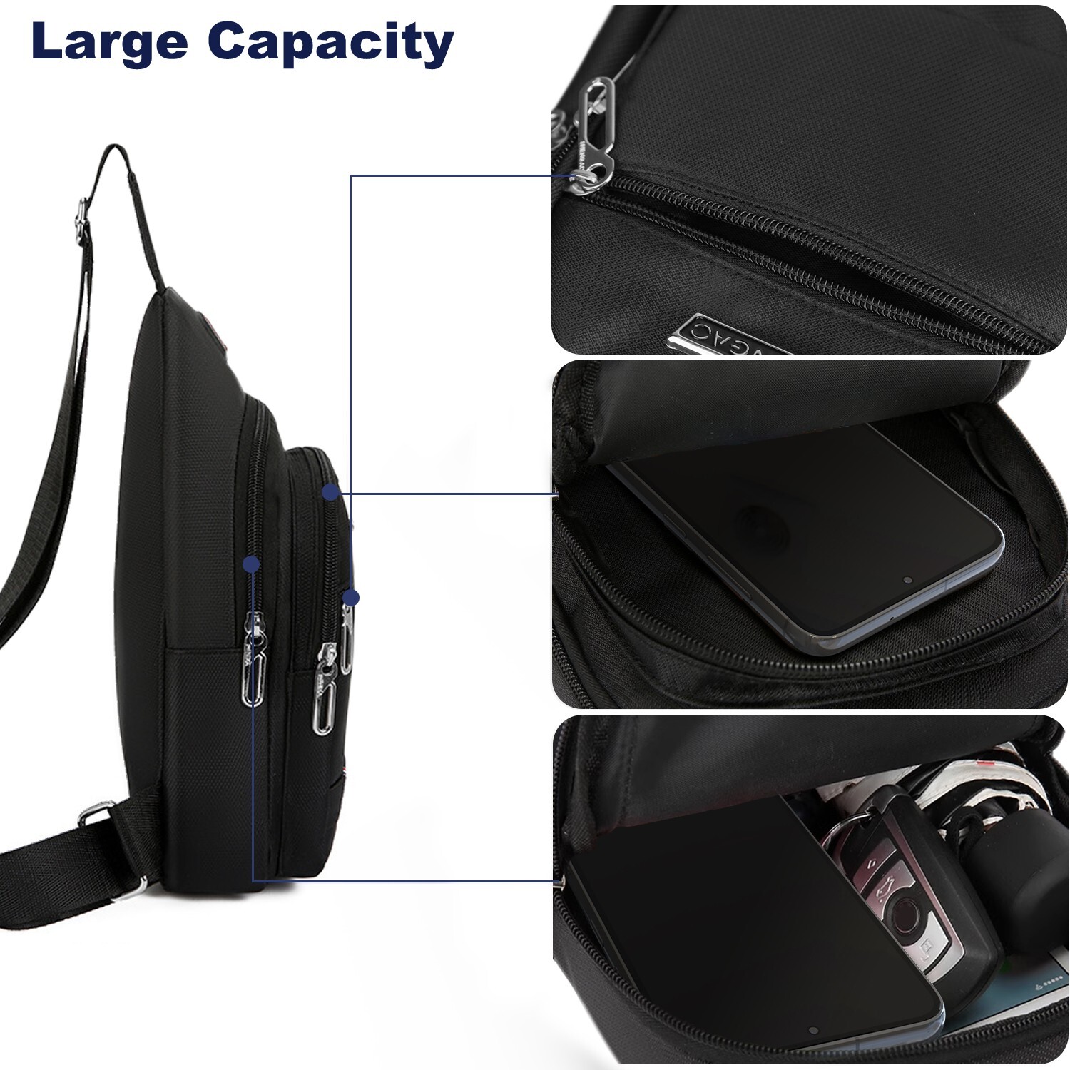 Men’s Backpack Causal Sling Bag Chest Shoulder Fanny Pack Crossbody Sport Travel