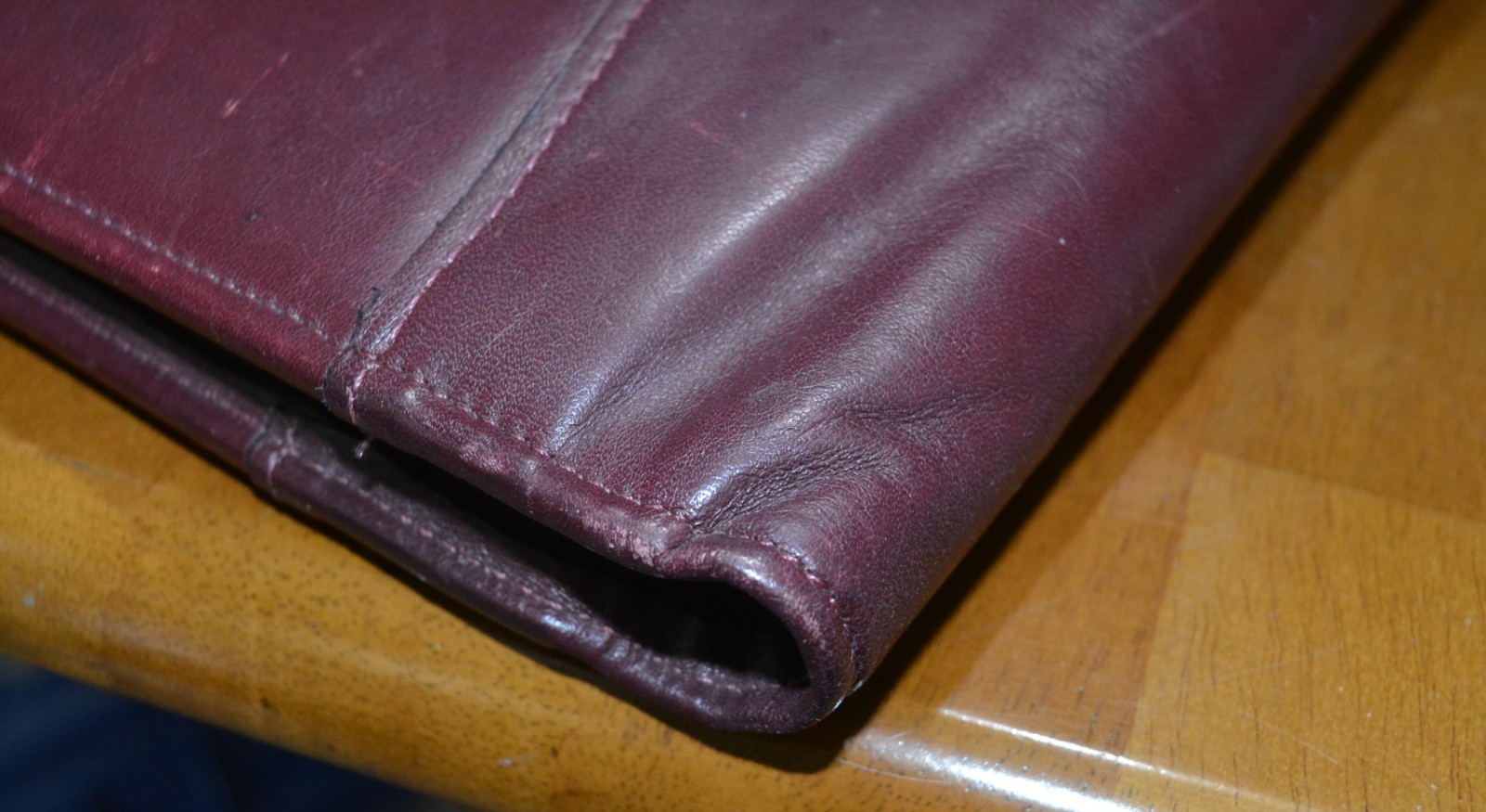 VTG Leather Briefcase Portfolio Planner SUPERIOR QUALITY Drop Handle Cognac