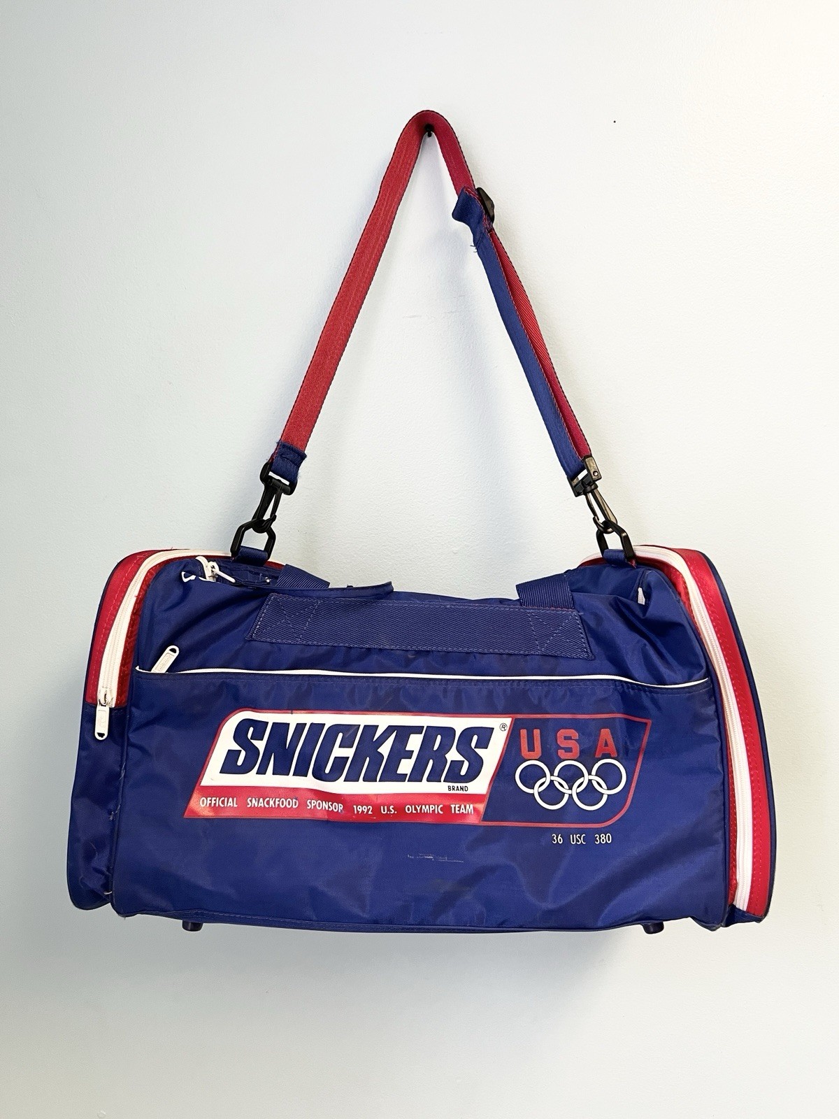 Vintage 1992 Adidas Snickers USA Olympic Team Duffle Bag Barcelona Olympics Gym