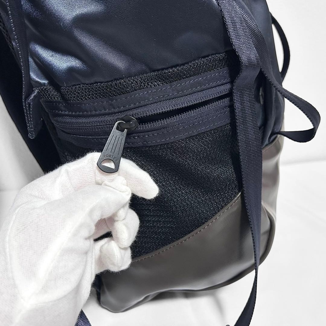 PORTER x SAC’S BAR Collab Backpack Made in Japan Navy Nylon Satin Condition EX