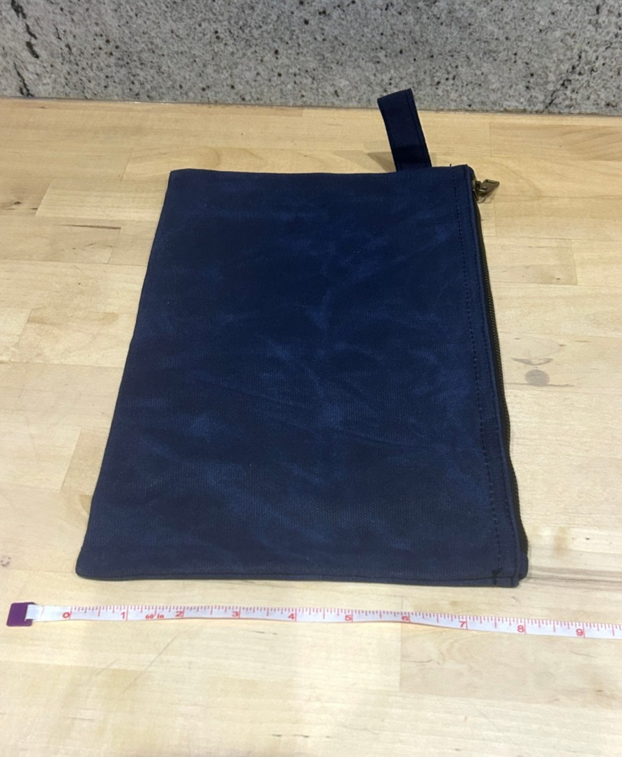 Fabric Canvas Pouches with Zipper Black, Blue- 12″x8″ (Qty 2) – 7″x4″ (Qty 2)