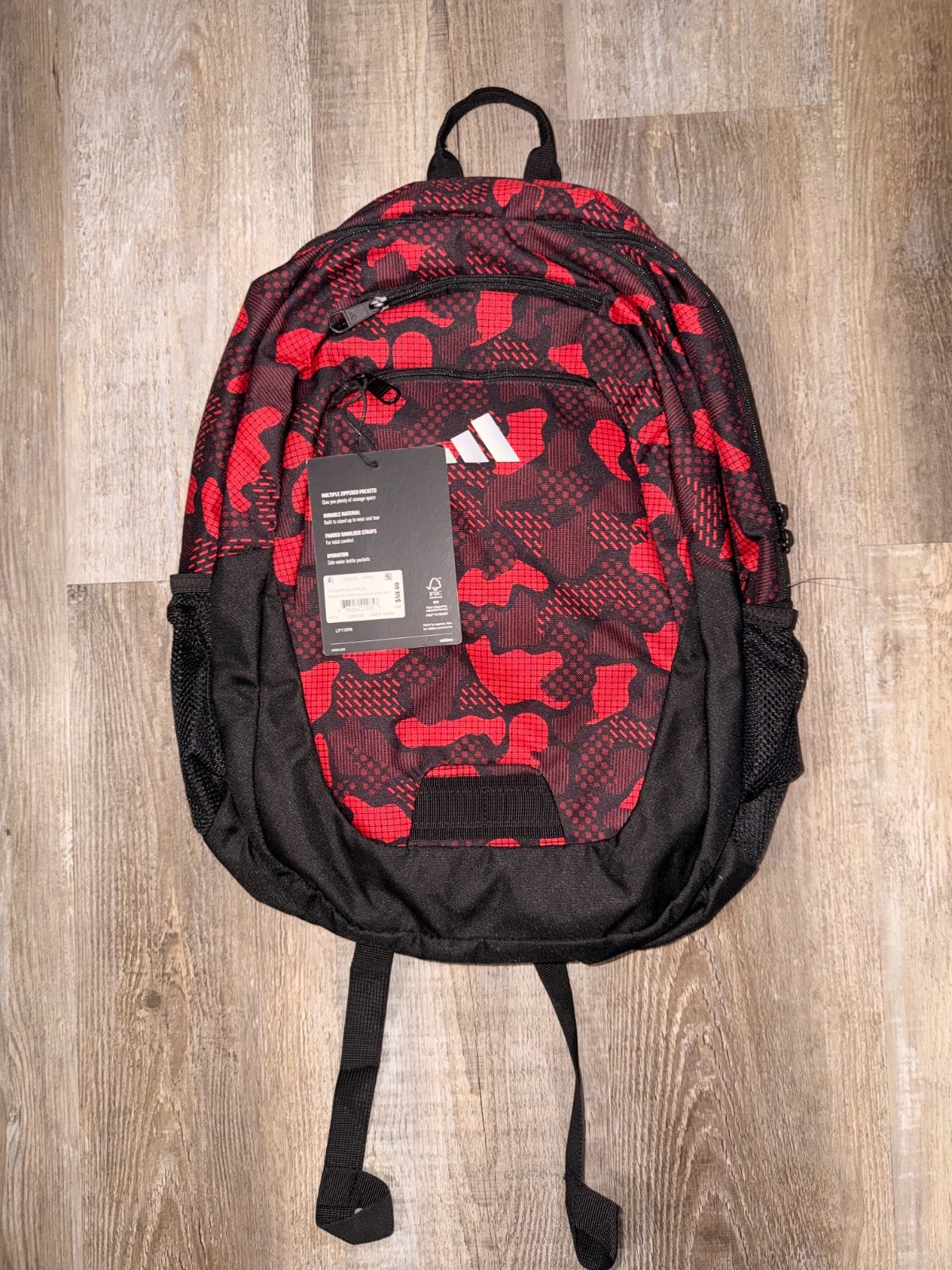 Adidas Fundare Backpack LAPTOP RED CAMO BLACK One Size