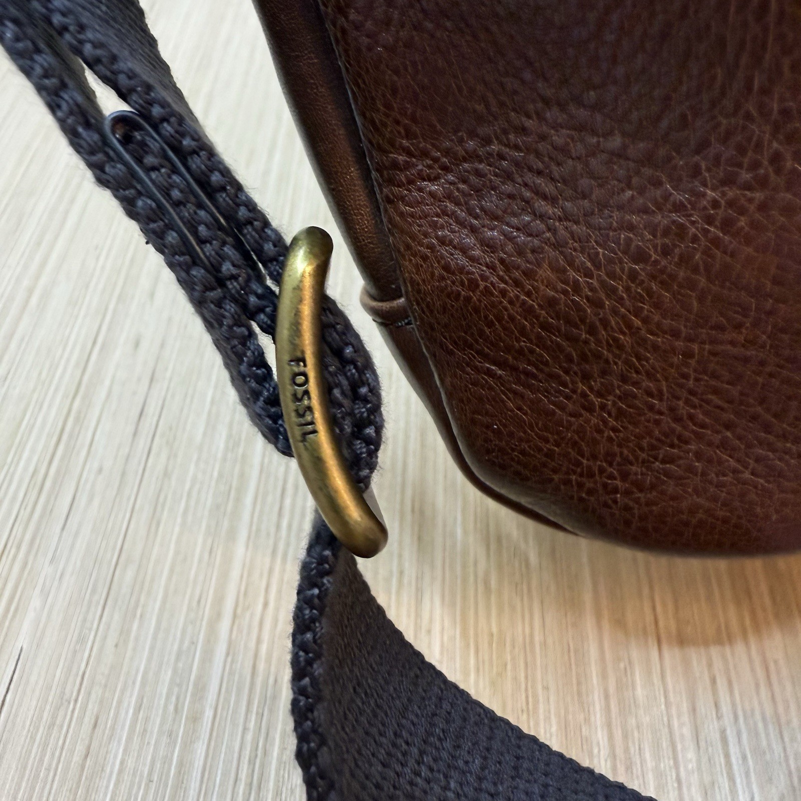 FOSSIL Rich Brown Leather Messenger Satchel Computer Laptop Cross Body Bag 16×12