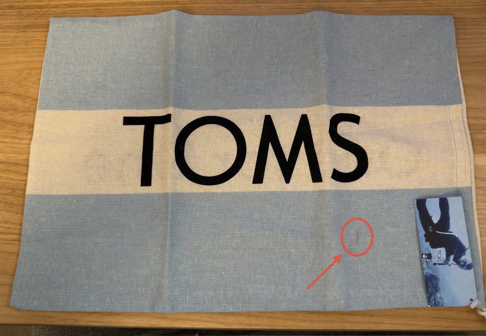 TOMS Canvas Drawstring Shoe Bag And Bracelet New (With Small Dirt Mark As Shown)