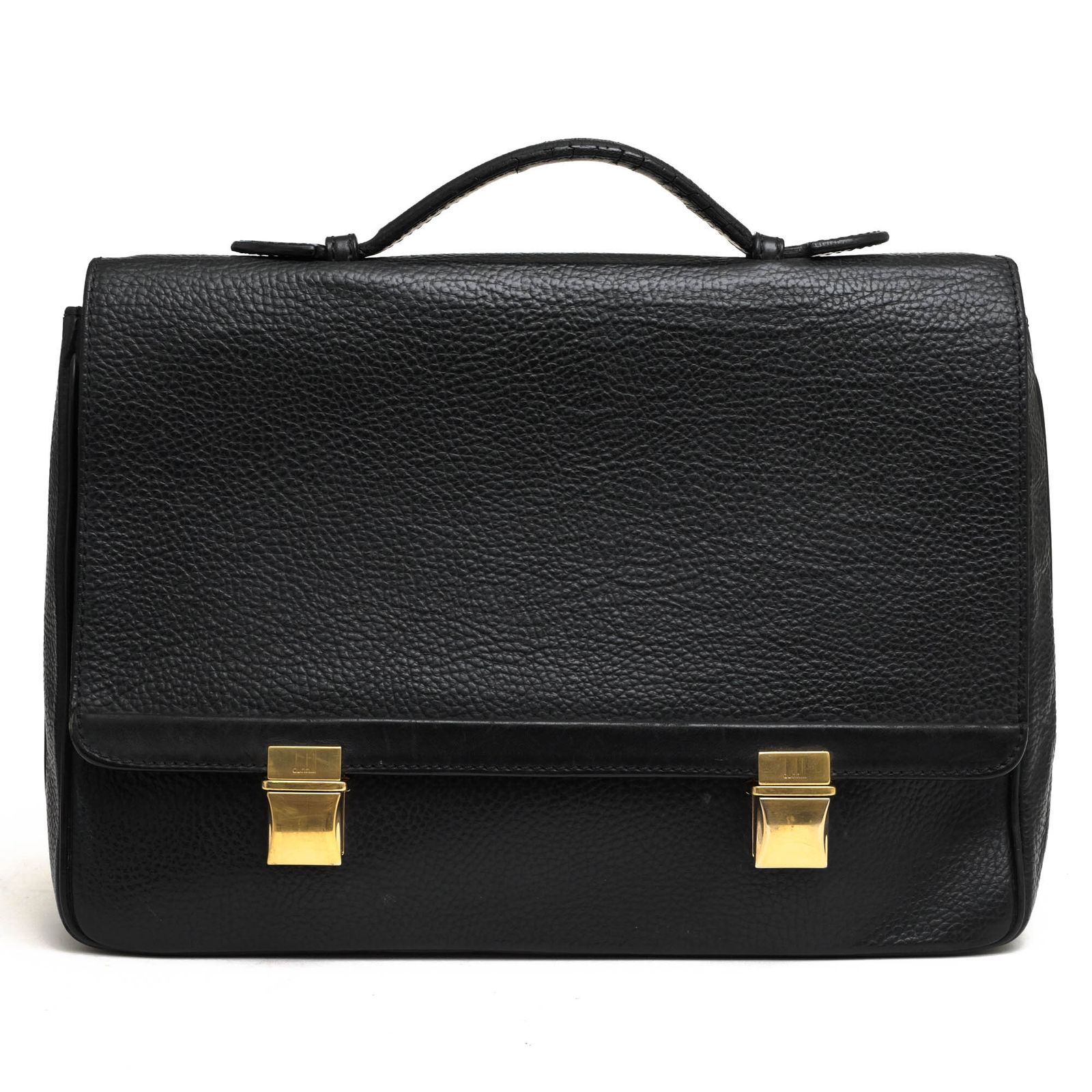 Dunhill Business Bag A4 storage briefcase for men black leather 24×34×8cm rare
