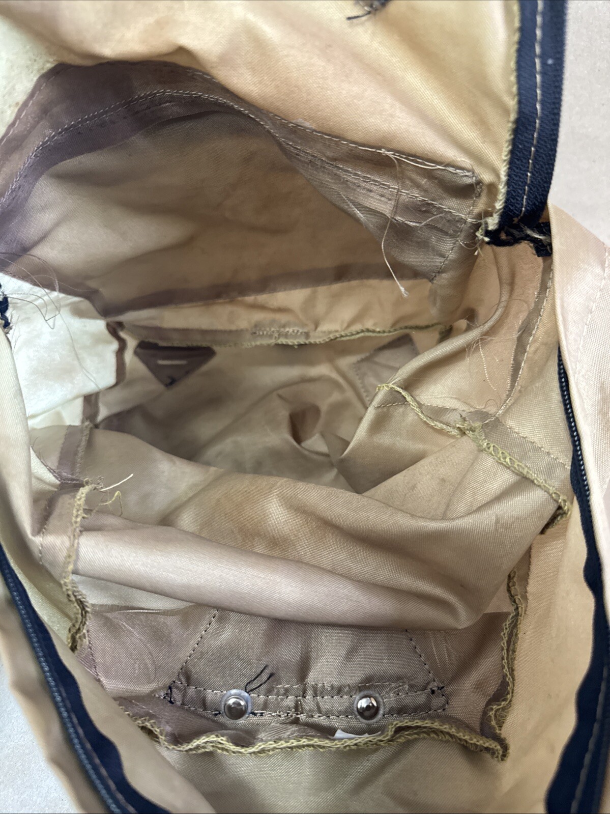 Vintage StanSport Backpack 80s Tan 2 Zippers Black Straps Retro Bravo Day Bag