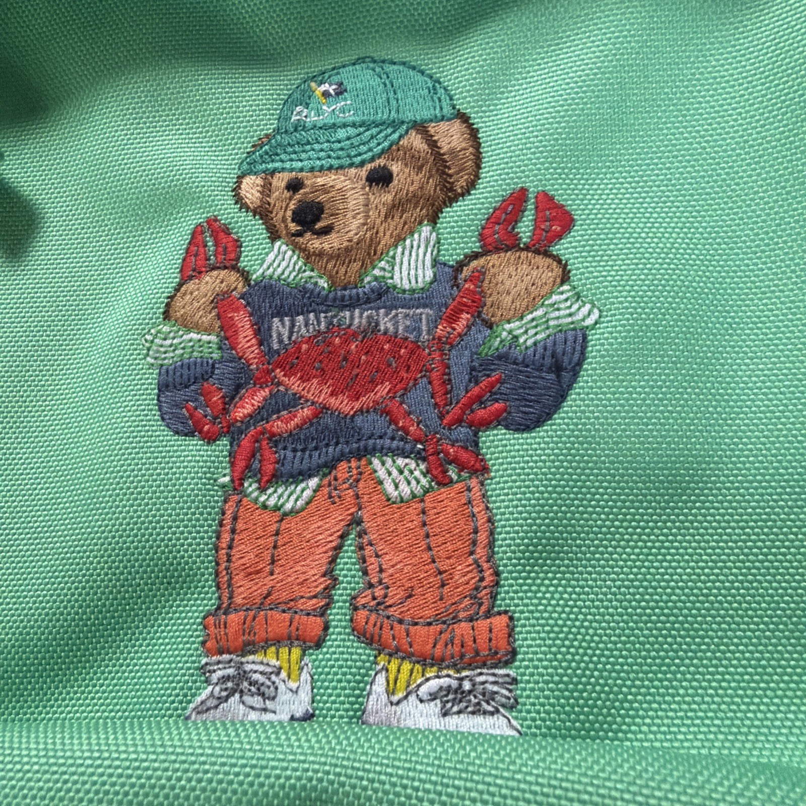 NWT Polo Ralph Lauren Bear Canvas Laptop Backpack College School Plato Green