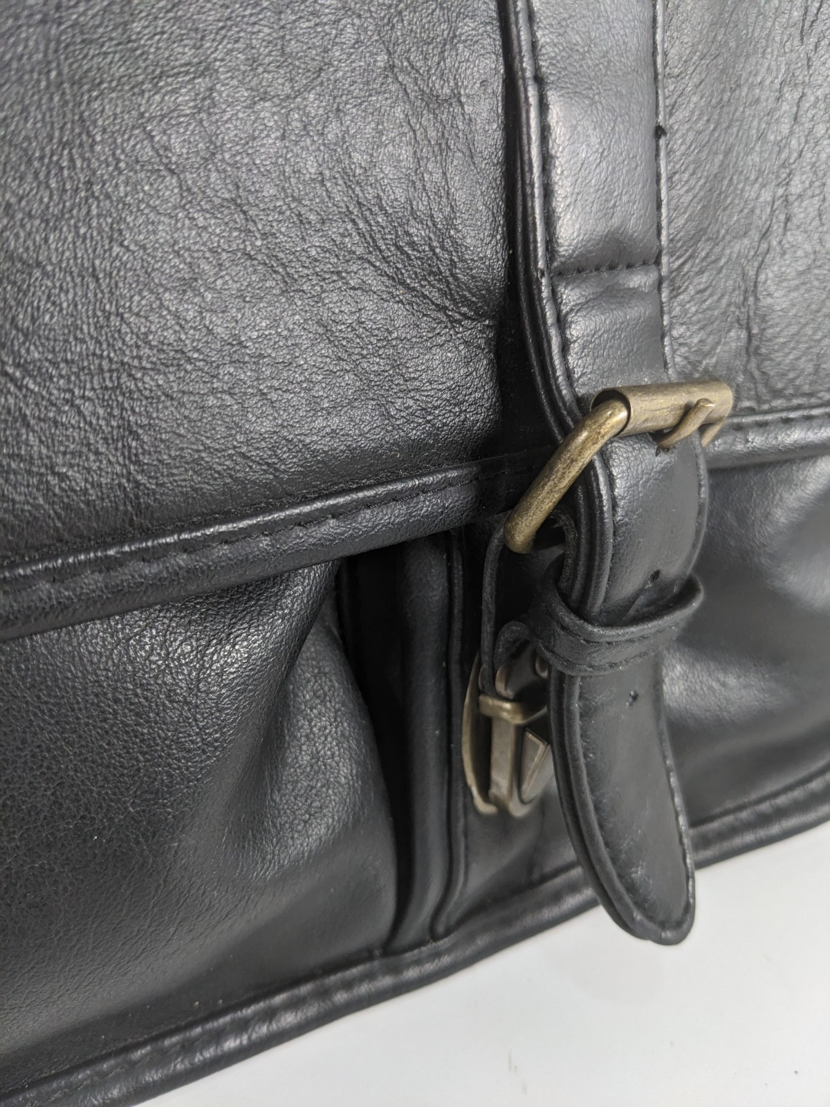 BILL BLASS Black Leather Laptop Messenger Travel Briefcase Shoulder Bag VTG