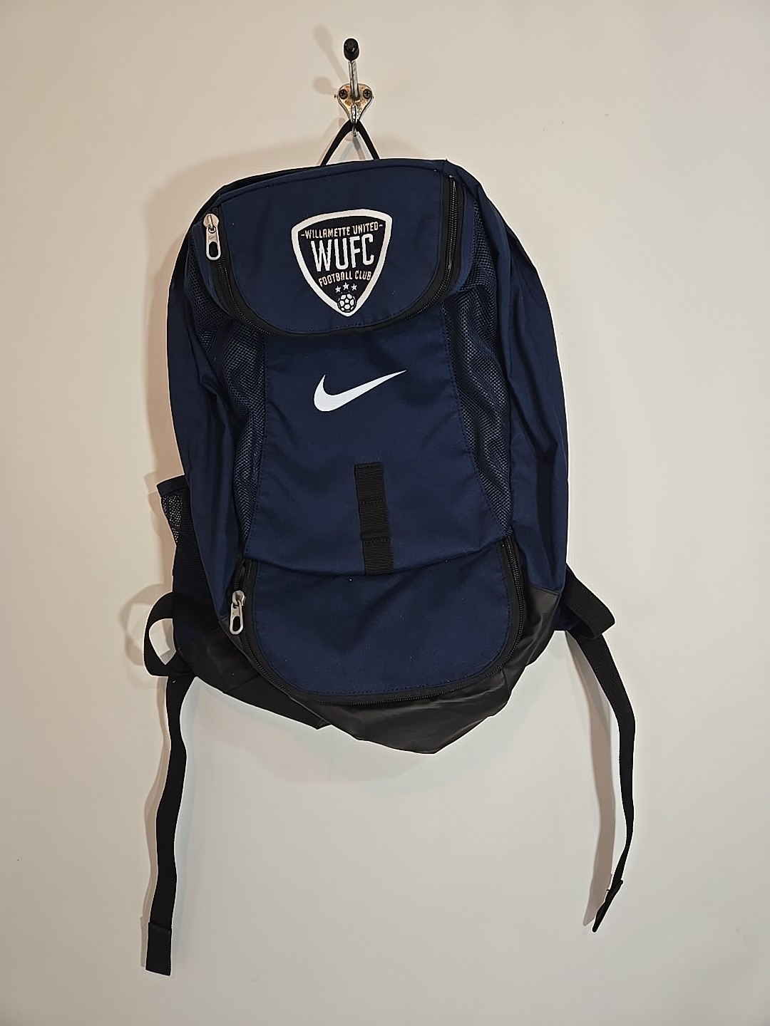 Nike Swoosh WUFC Royal Blue Soccer Backpack Adjustable Sports Hiking 19″X14″