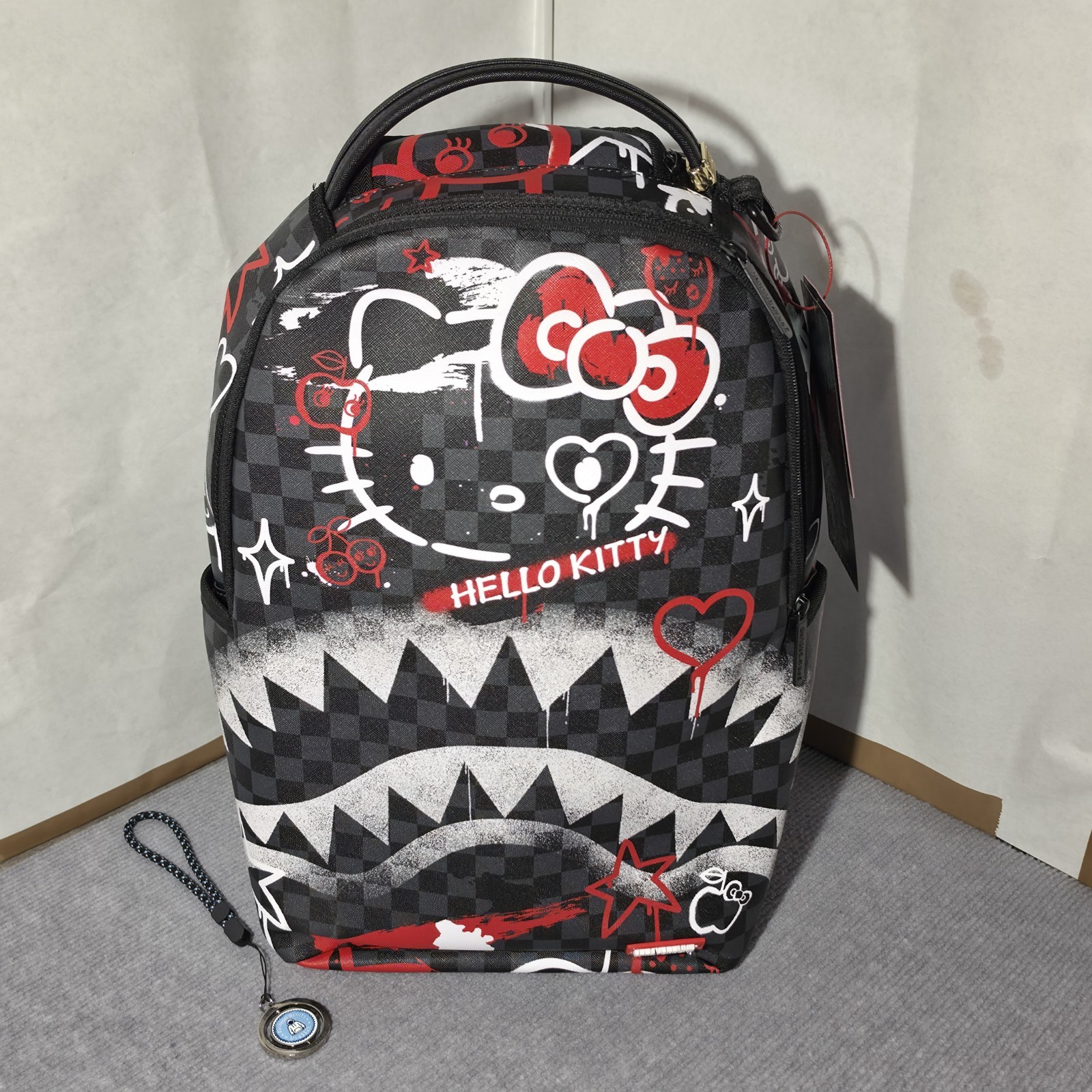 🔥 Sprayground Hello Kitty FRESH PAINT Backpack New Black Bookbag School Bag