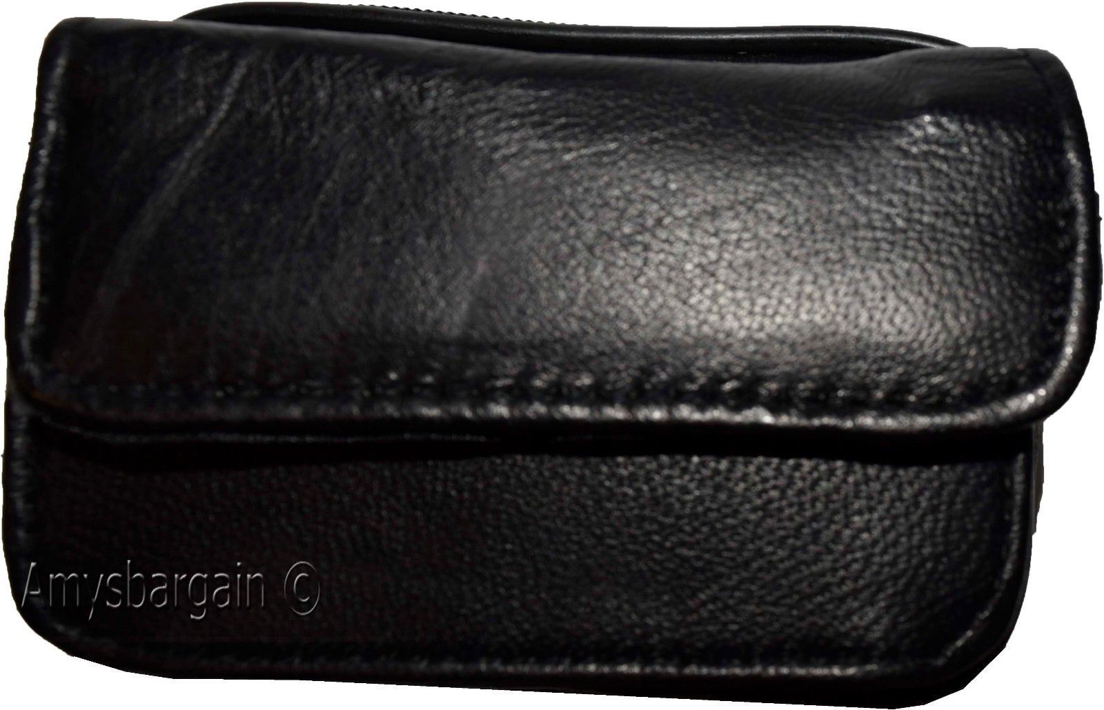 New Mini leather mens bag belt loop bag Black waist bag Business credit card nwt