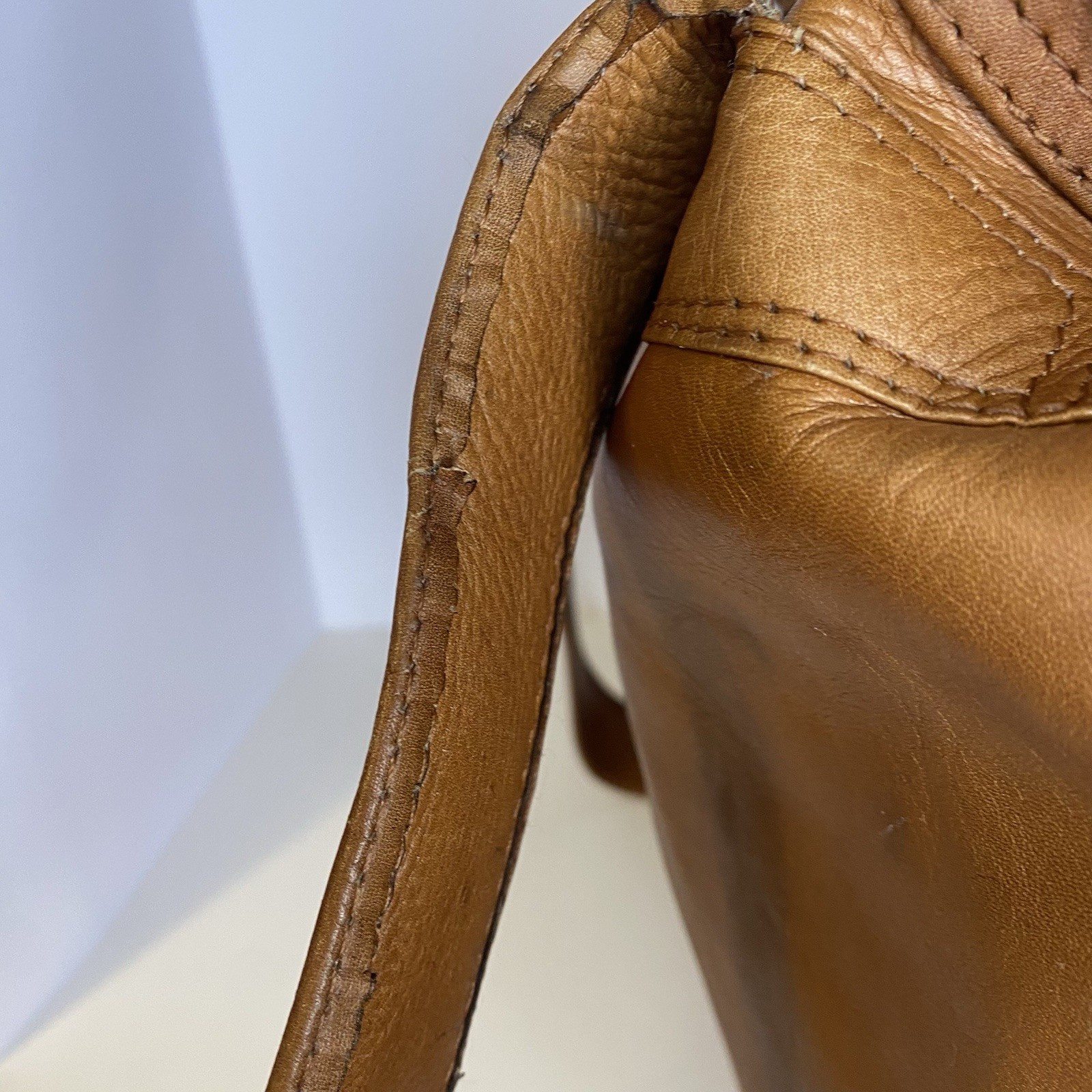 Large Vintage Handmade Leather Backpack Brown Travel Rucksack Lined