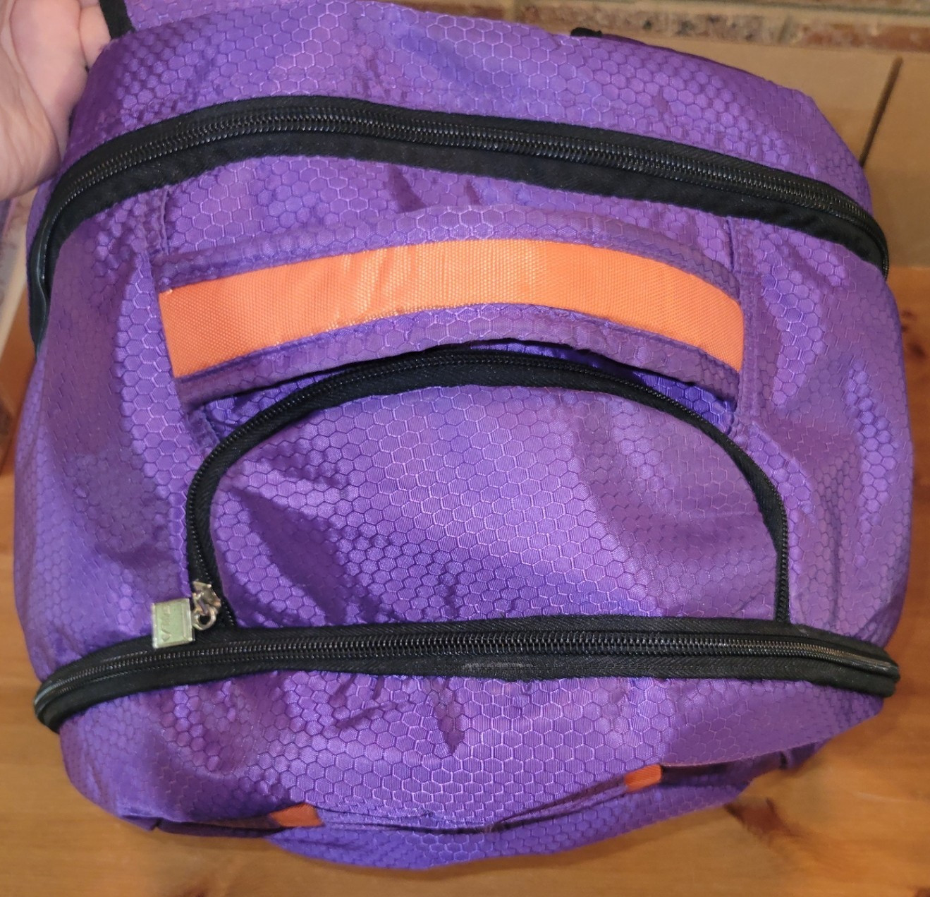Fila Tech Purple And Orange Backpack With Multiple Pockets