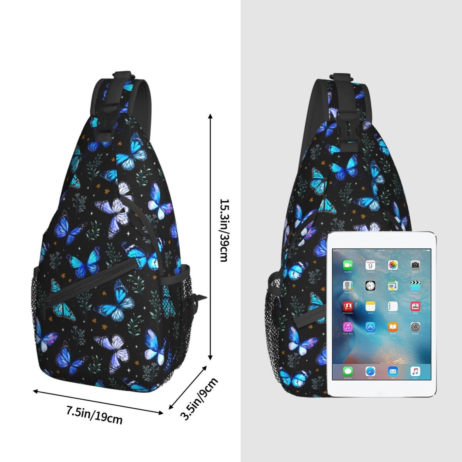 Butterfly Sling Bag – Crossbody, Backpack, Travel & Hiking Daypack – Chest & …