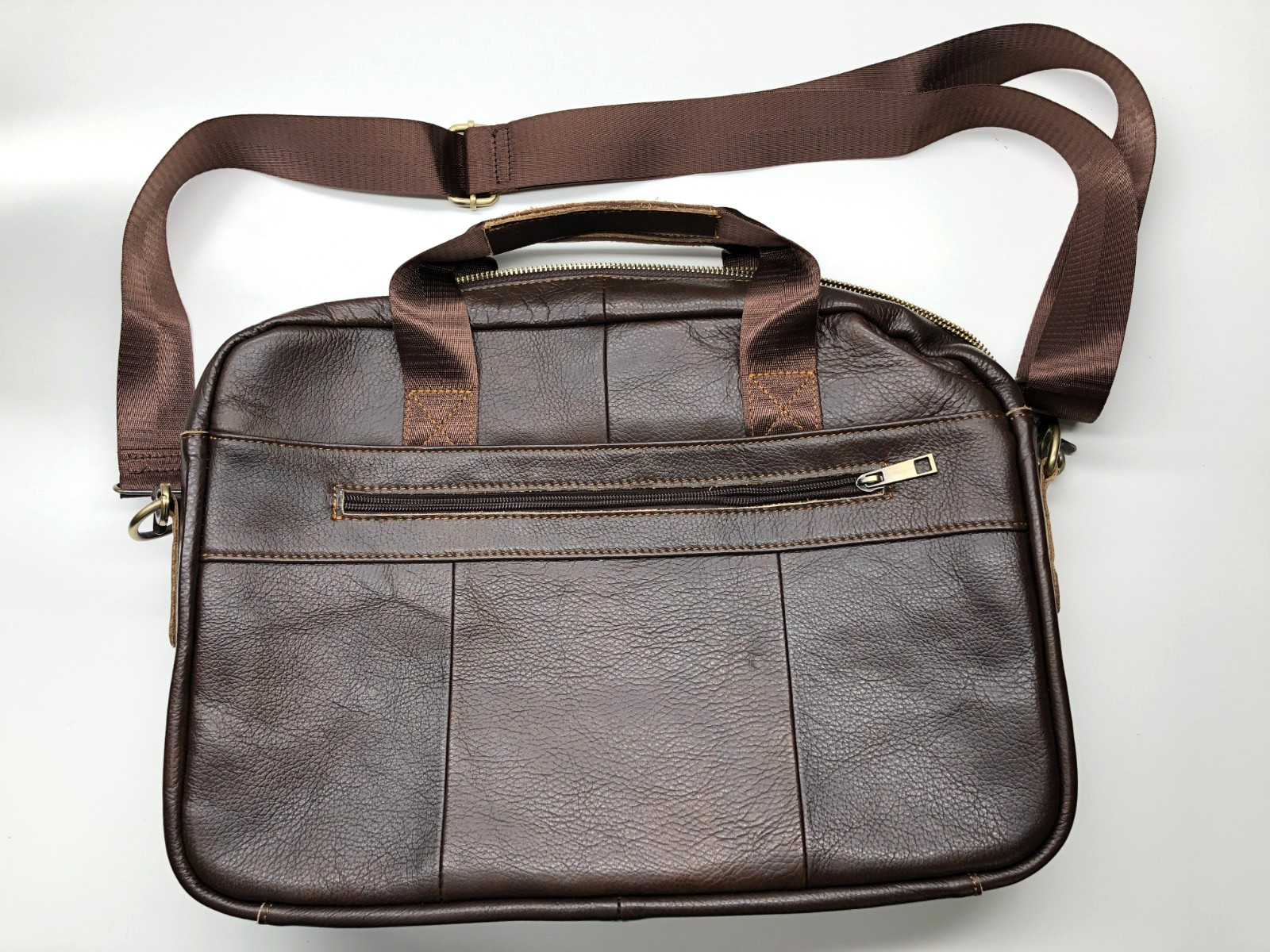 Zerimar Goche Leather Briefcase Laptop Bag Shoulder Strap Adjustable Spain NWOT