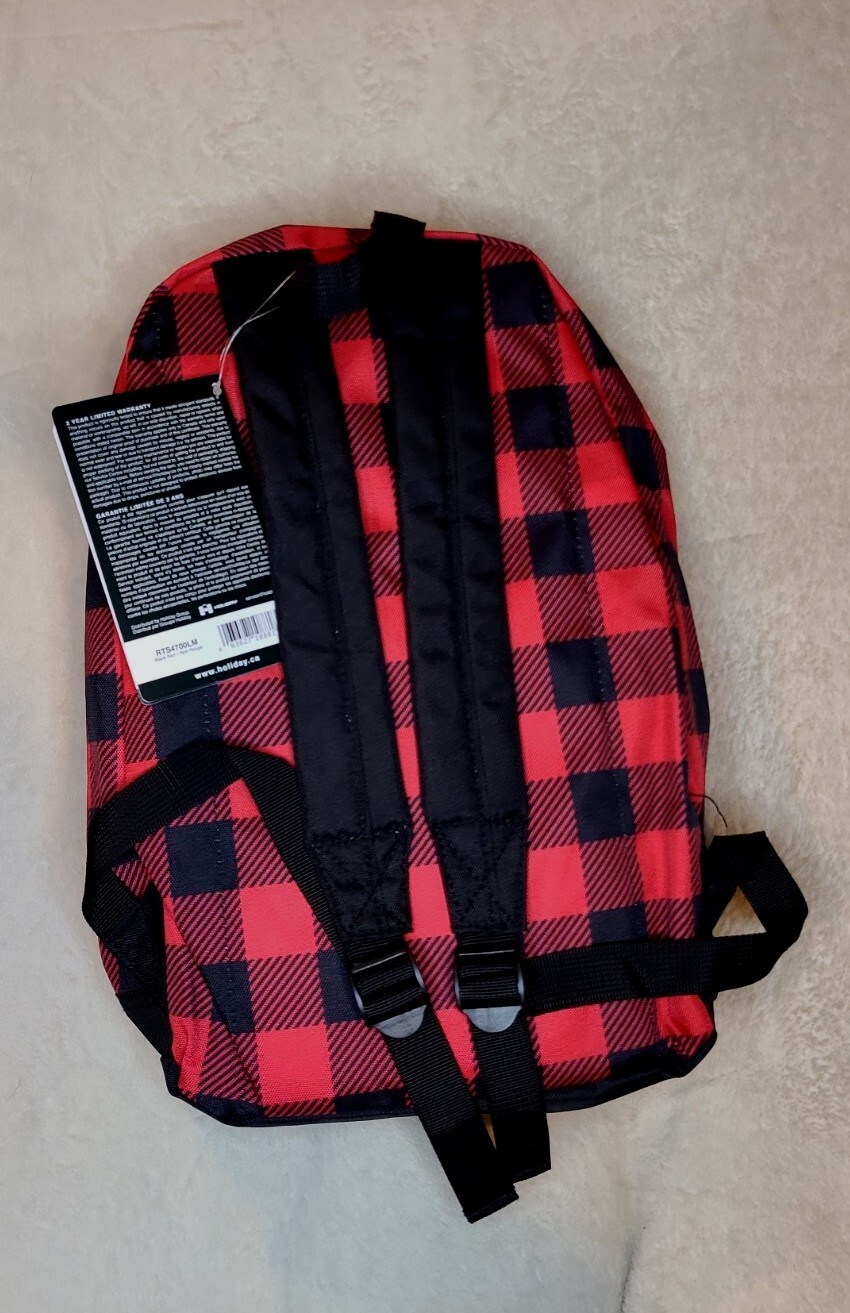 Roots Canada Feather-Weight Buffalo Plaid Backpack Water Resistant New With Tags
