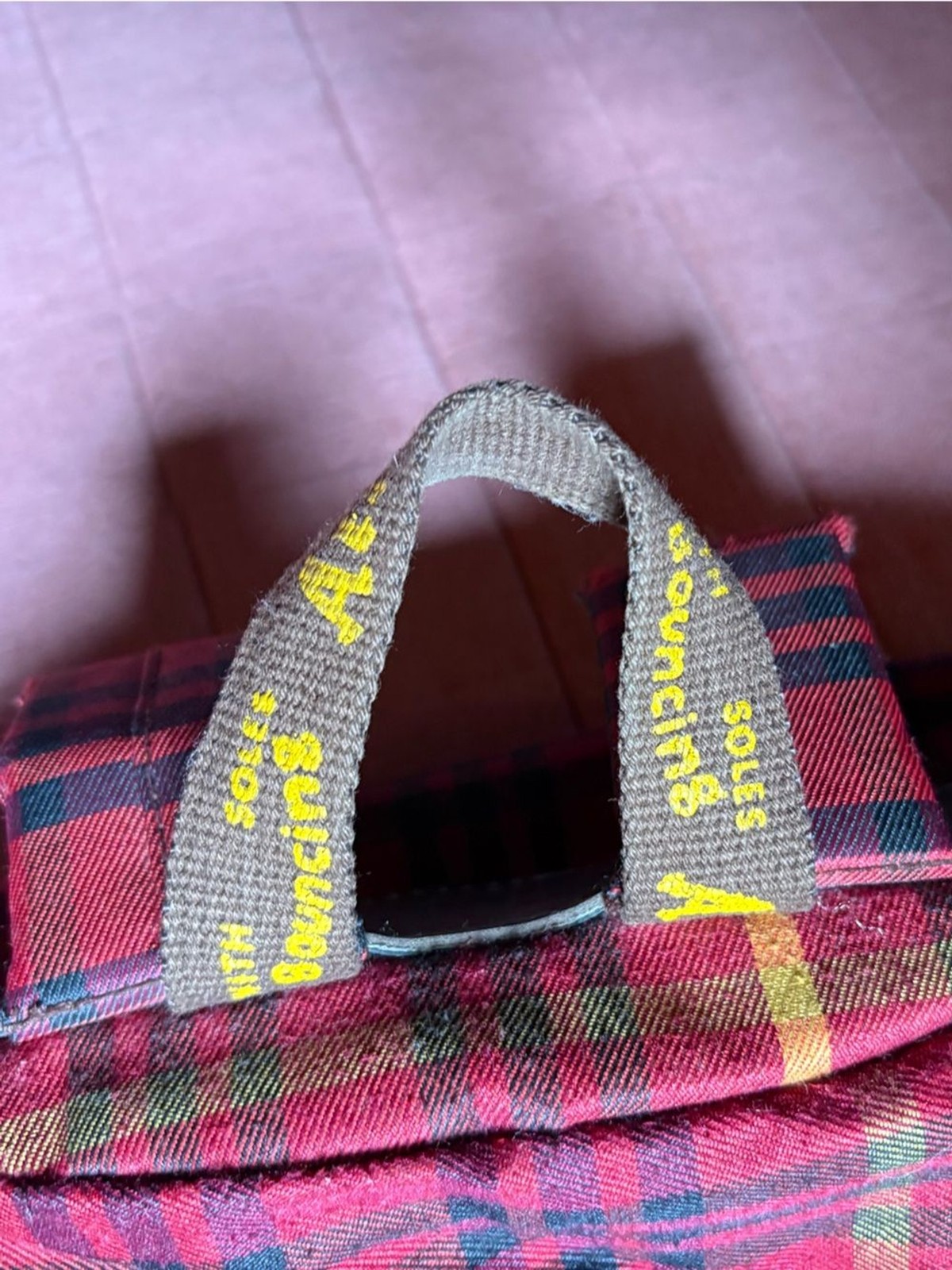 Vtg 90s Dr Martens Red Plaid Backpack- Red Yellow Brown Black- Grunge