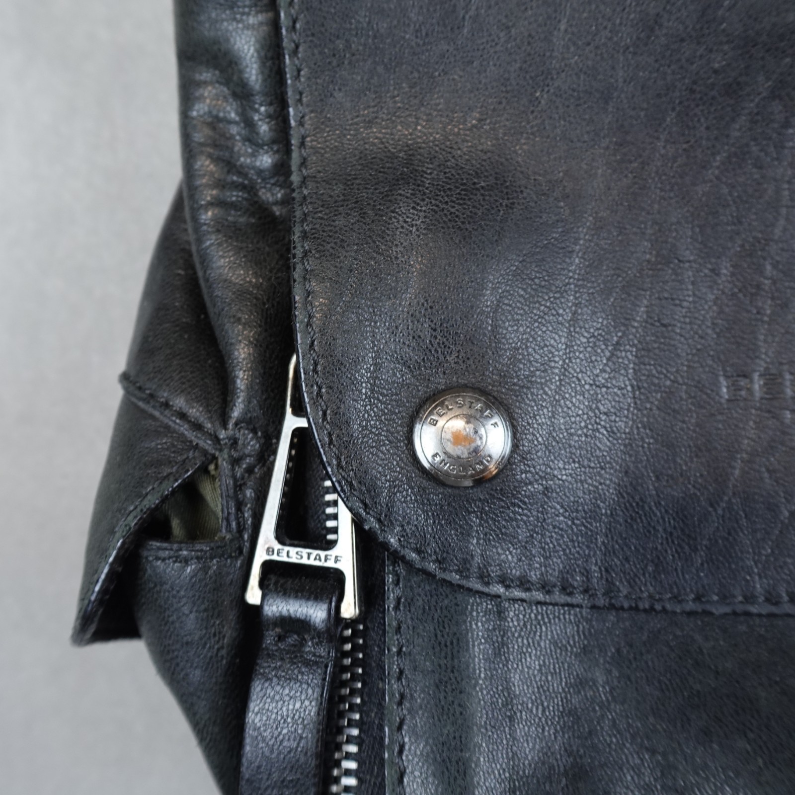 Belstaff Leather Messenger Shoulder Bag Black Utility Crossbody Malenotti