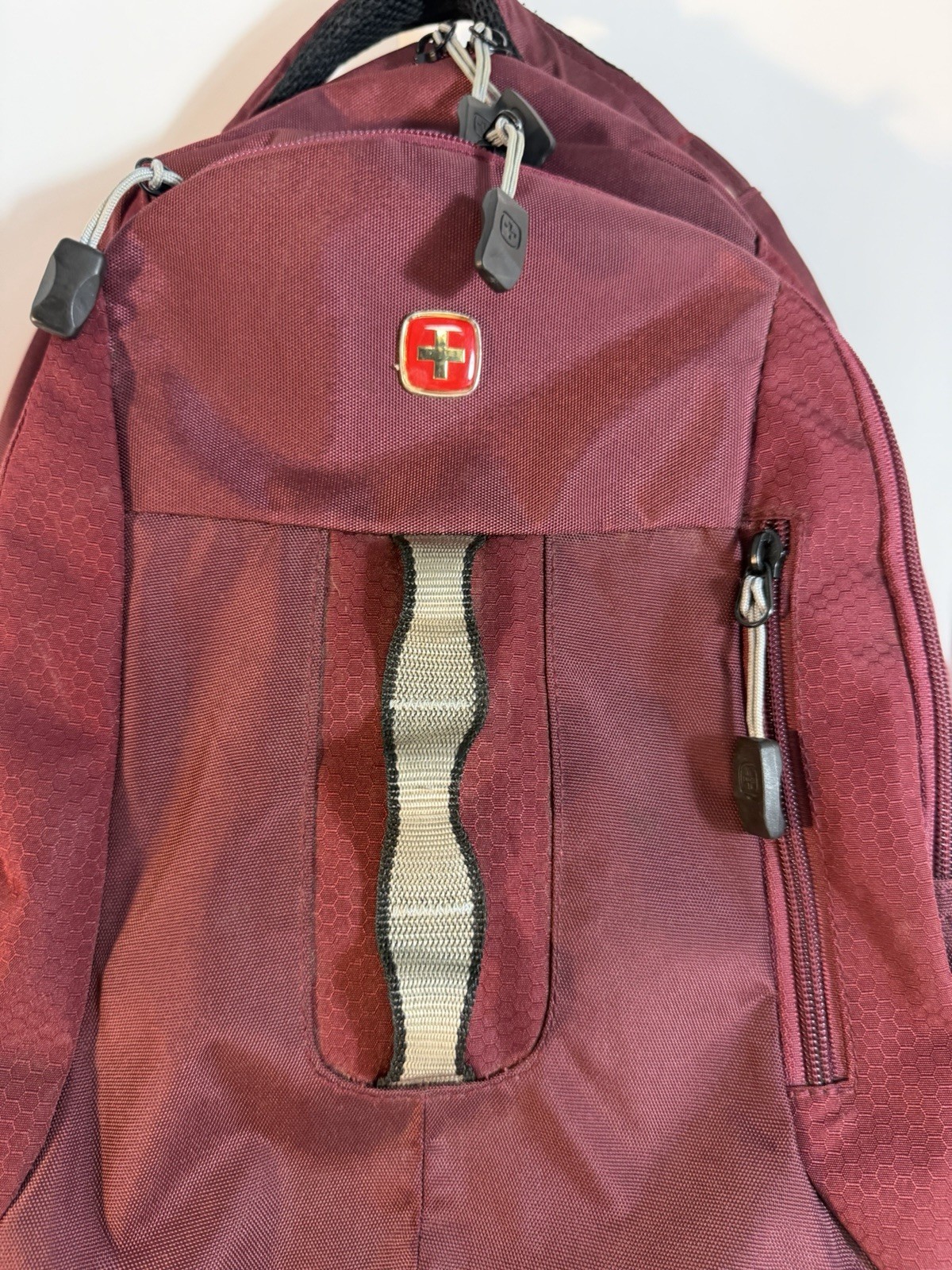 SwissGear Backpack Burgundy Laptop School Travel Bag Multiple Pockets