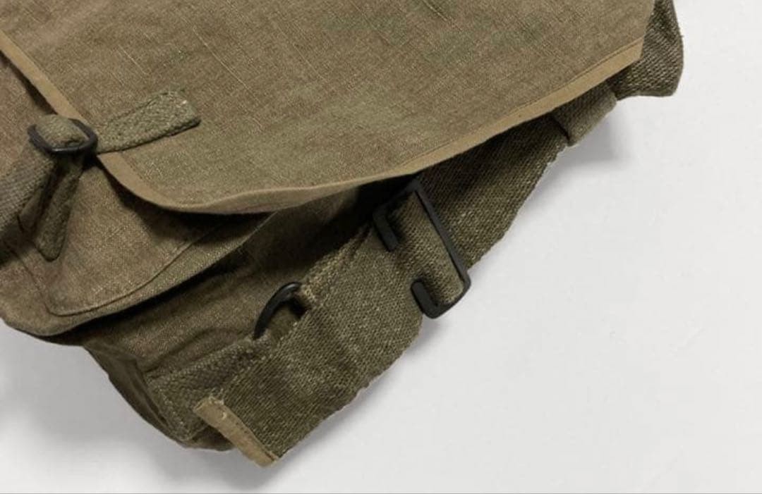 French Army 1950s Linen Canvas Shoulder Bag Used