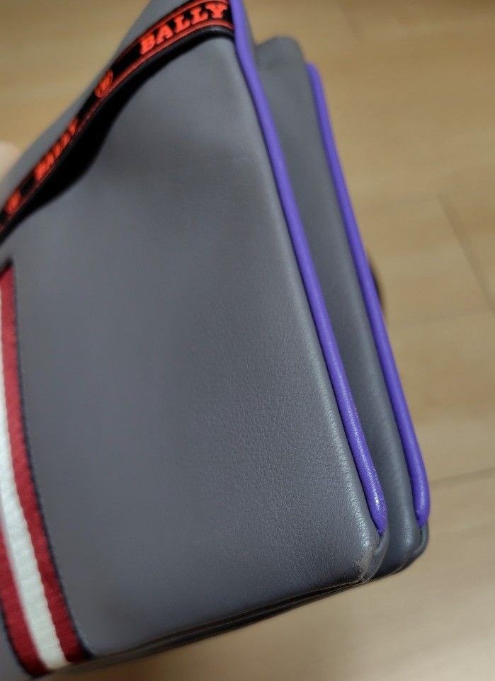 BALLY Shoulder Bag Sacoche Grey Crossbody Men’s Designer 19×28×2cm