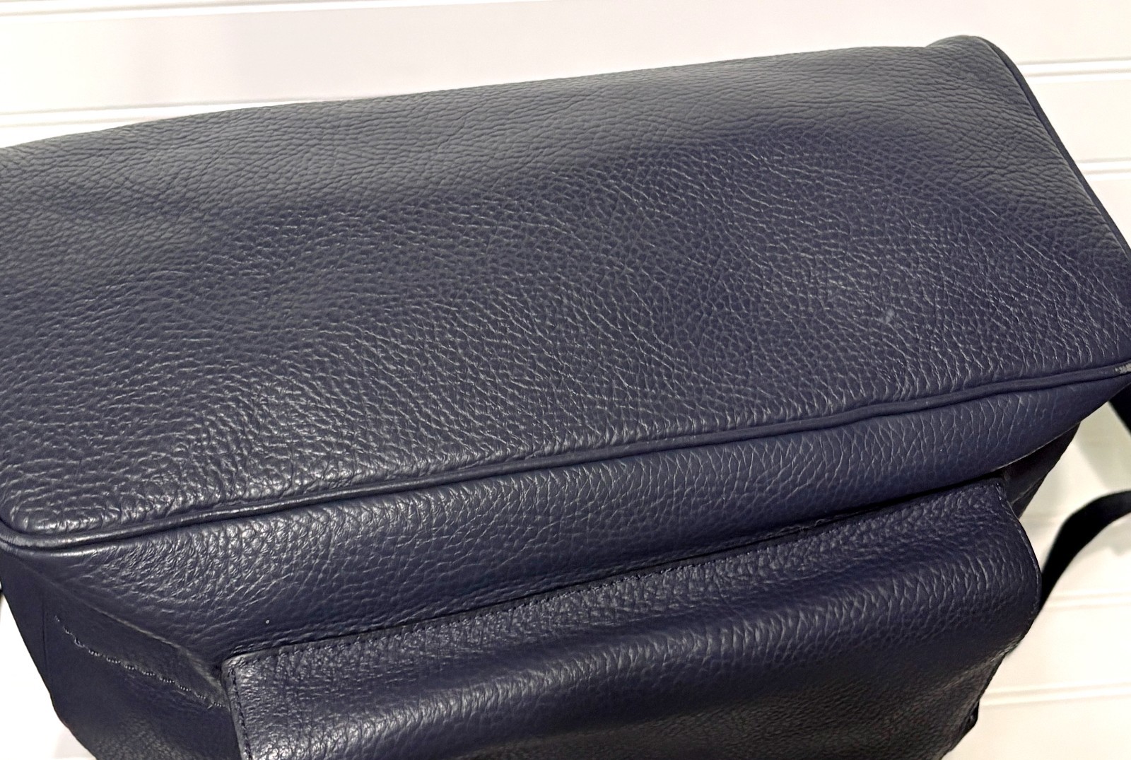 COACH West Navy Blue Large Pebbled Leather Backpack Bag F23247 Mens Womens