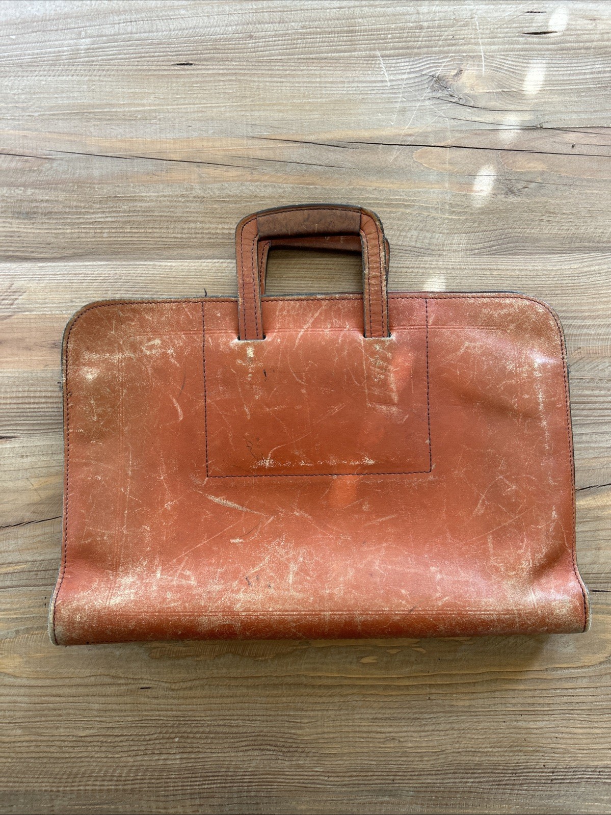 Vintage Schlesinger Brothers Leather Soft Briefcase Slim Profile Amazing patina