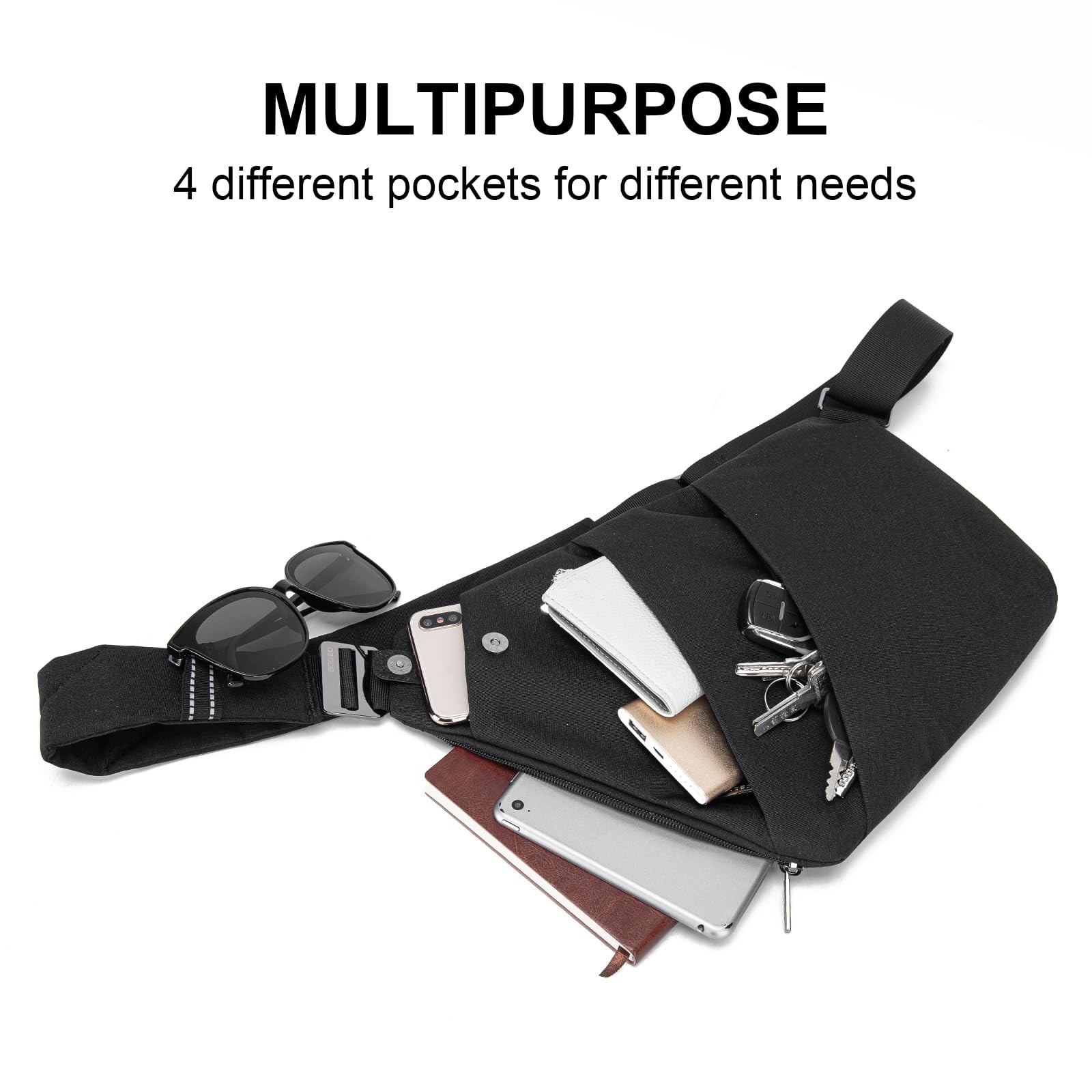 OSOCE Crossbody Sling Bag, Water-Resistant Anti Theft Chest Pack, Minimalist …