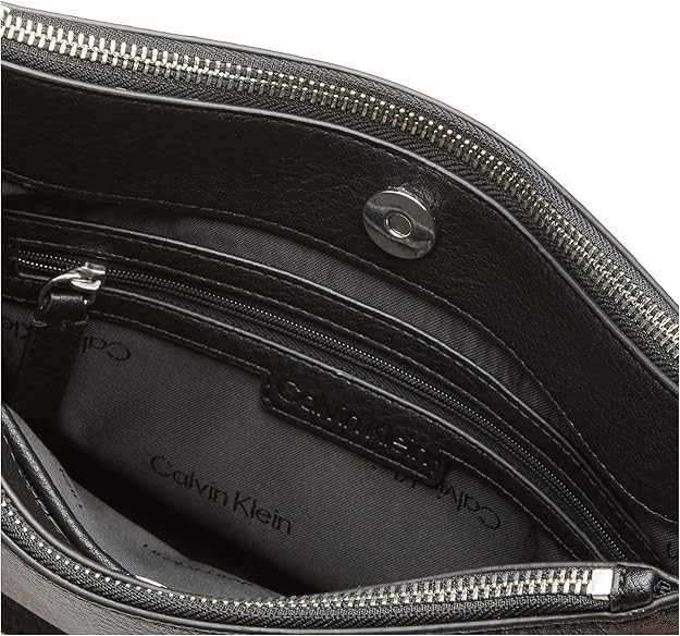 Calvin Klein Sonoma Bubble Lamb Novelty Messenger Crossbody Black/Silver *NEW*