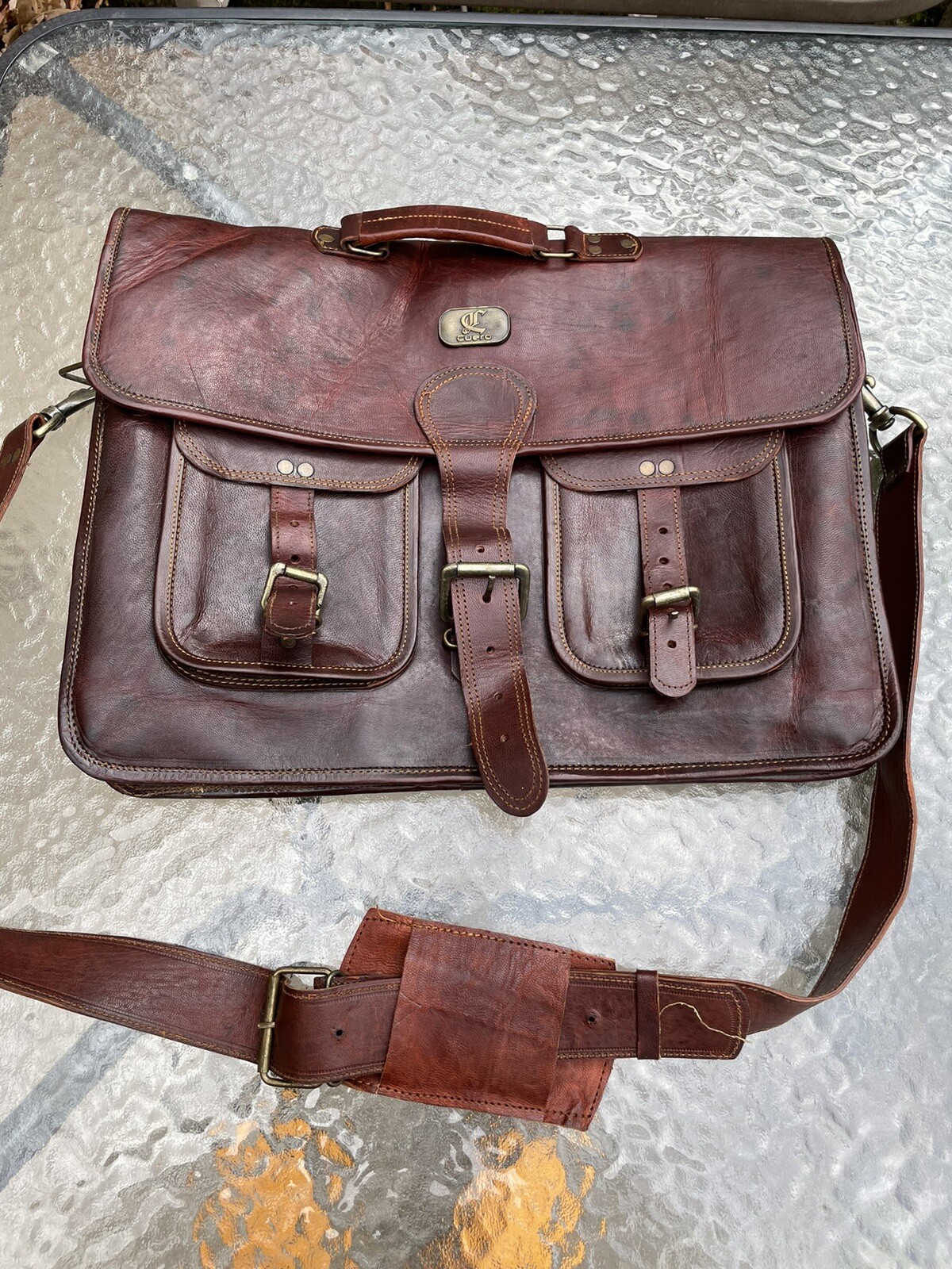 Cuero Vintage Handmade Leather Bag for Laptop – Brown