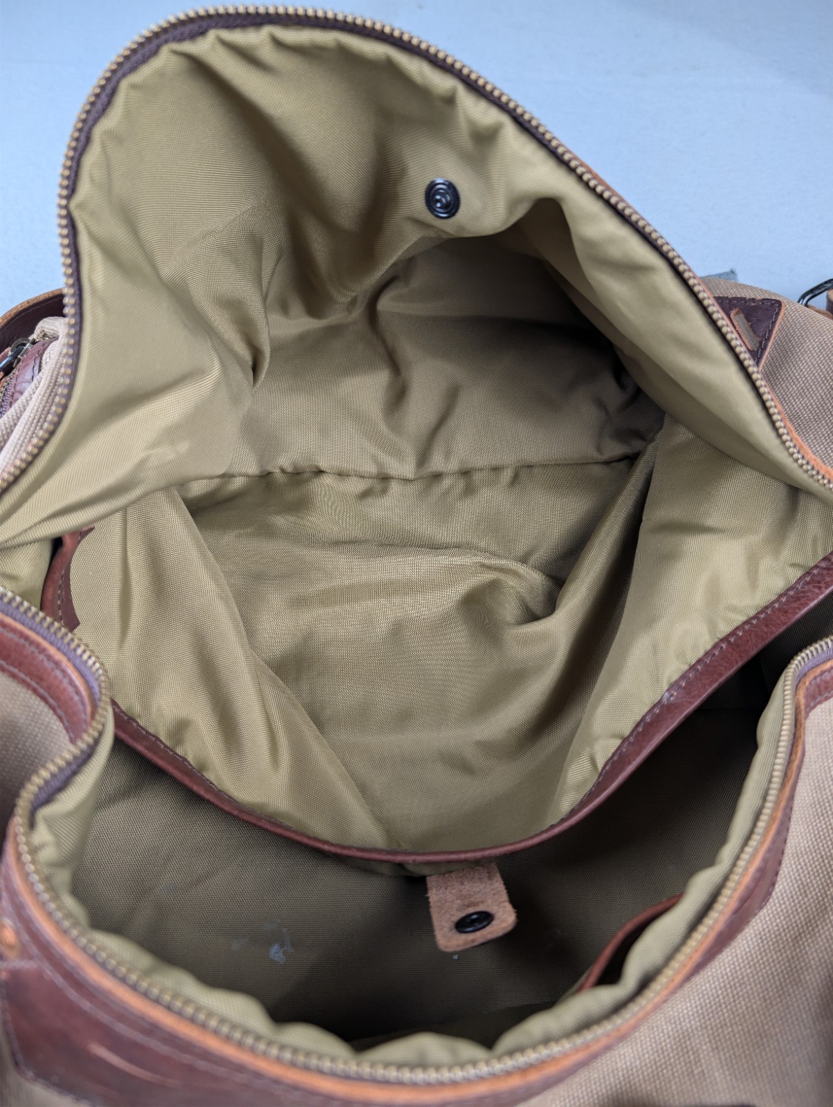 Buffalo Jackson Dakota Waxed Canvas Duffle Bag Leather Has Strap Missing Handles