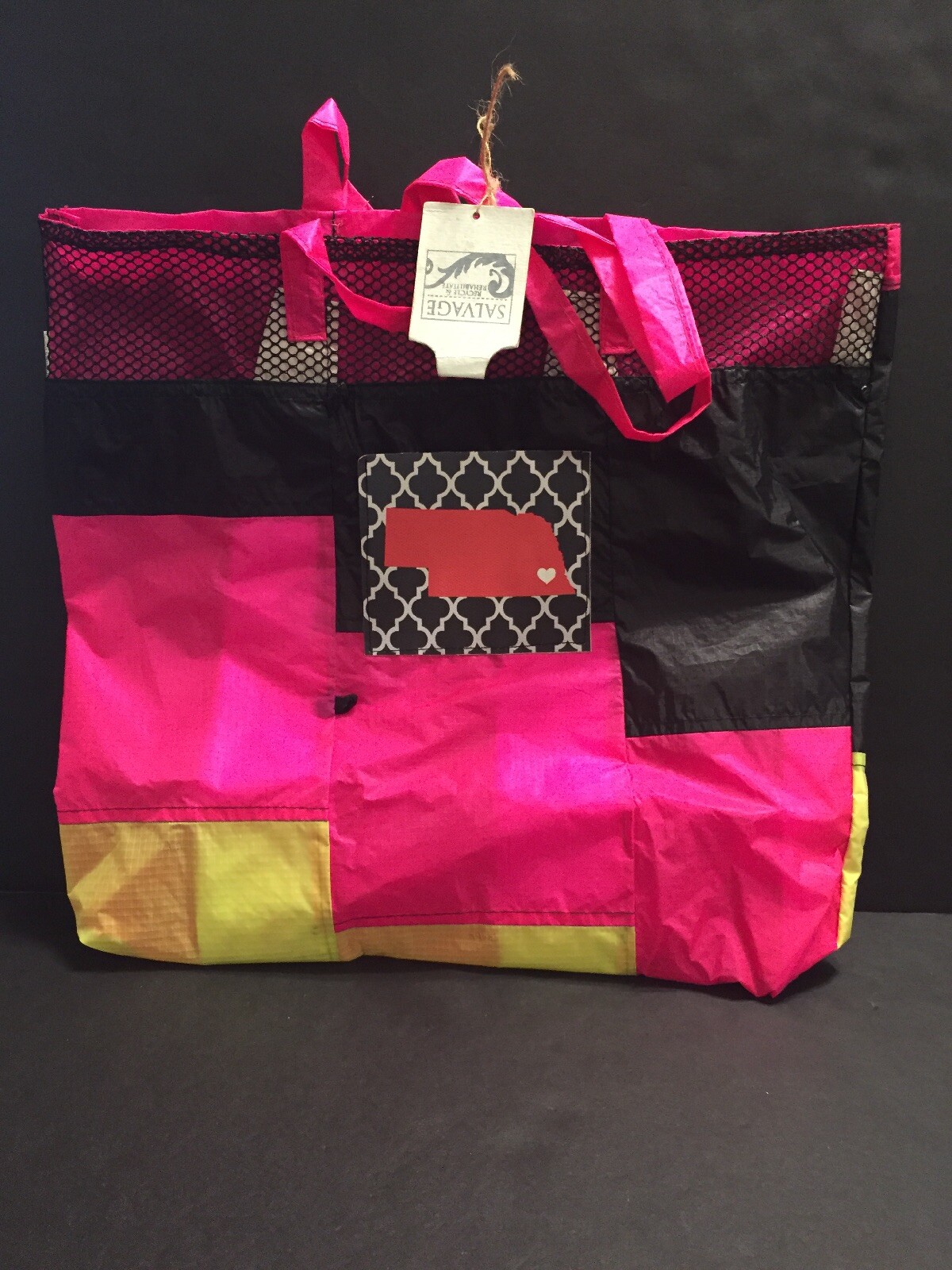 NWT Salvage Recycled Kite Fabric Bag Tote Made By The CCS Workshop Sri Lanka