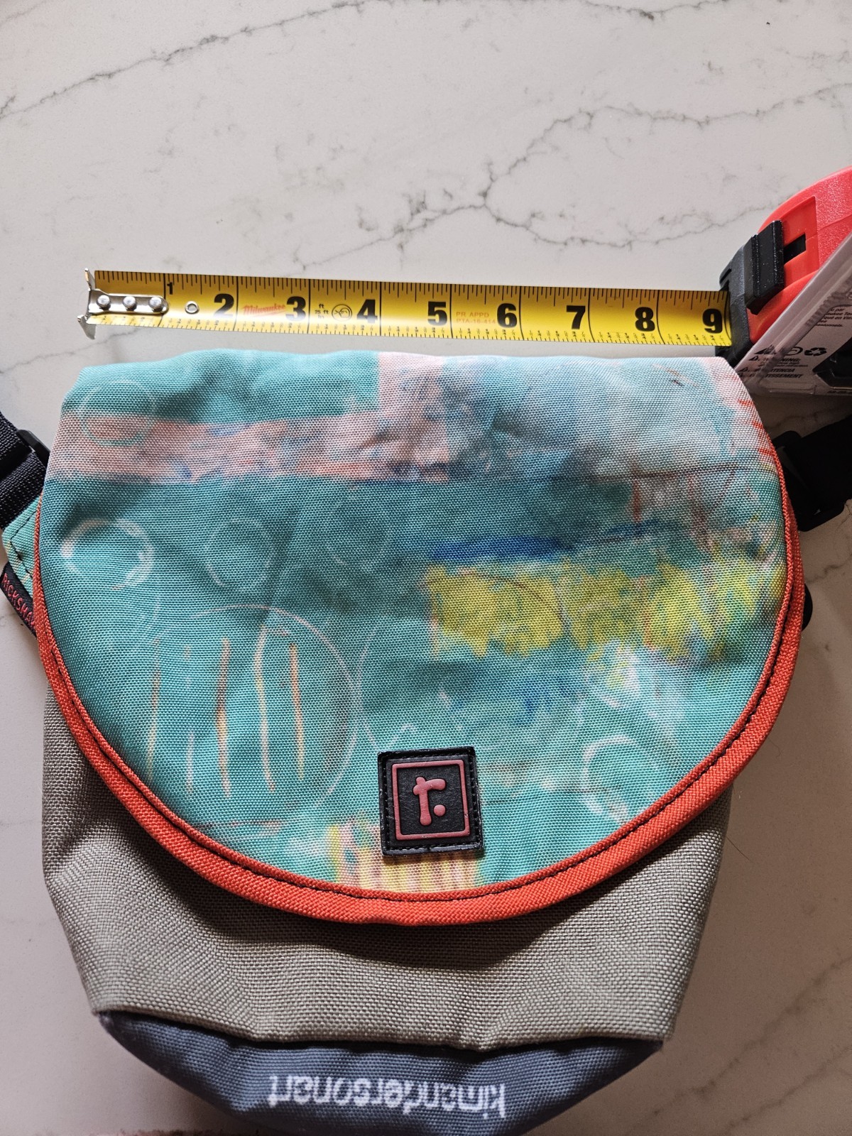 Rickshaw Bag Abstract Green Orange Adjustable Shoulder Strap