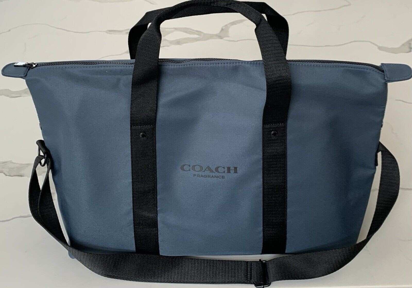 Coach Unisex Expandable Weekender Duffle Sports Travel Gym Bag Slate Blue NWT