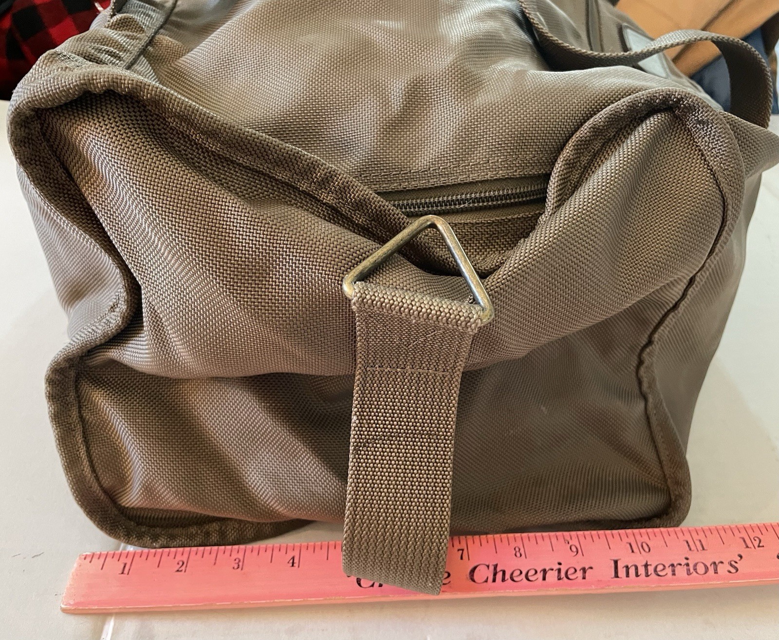 Vintage TUMI Khaki Bronze Ballistic Nylon Travel Duffle Bag Weekend Carry On 22”